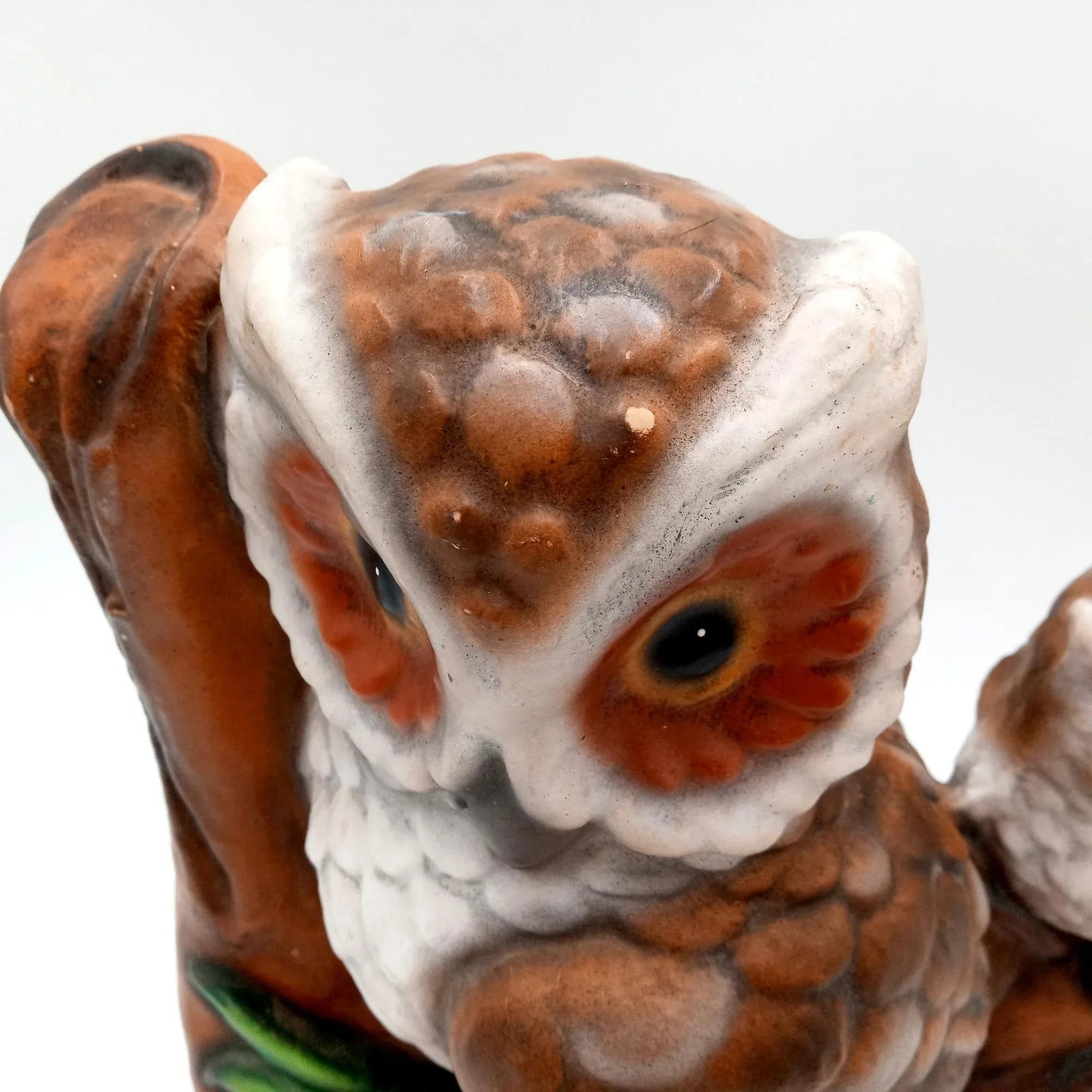 Large Owl and Baby Tree Limb Yard Art Cement Sculpture - 9