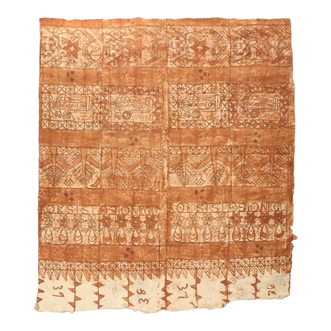 Antique XL Tongan Ngatu Barkcloth Textile (1 of 10)