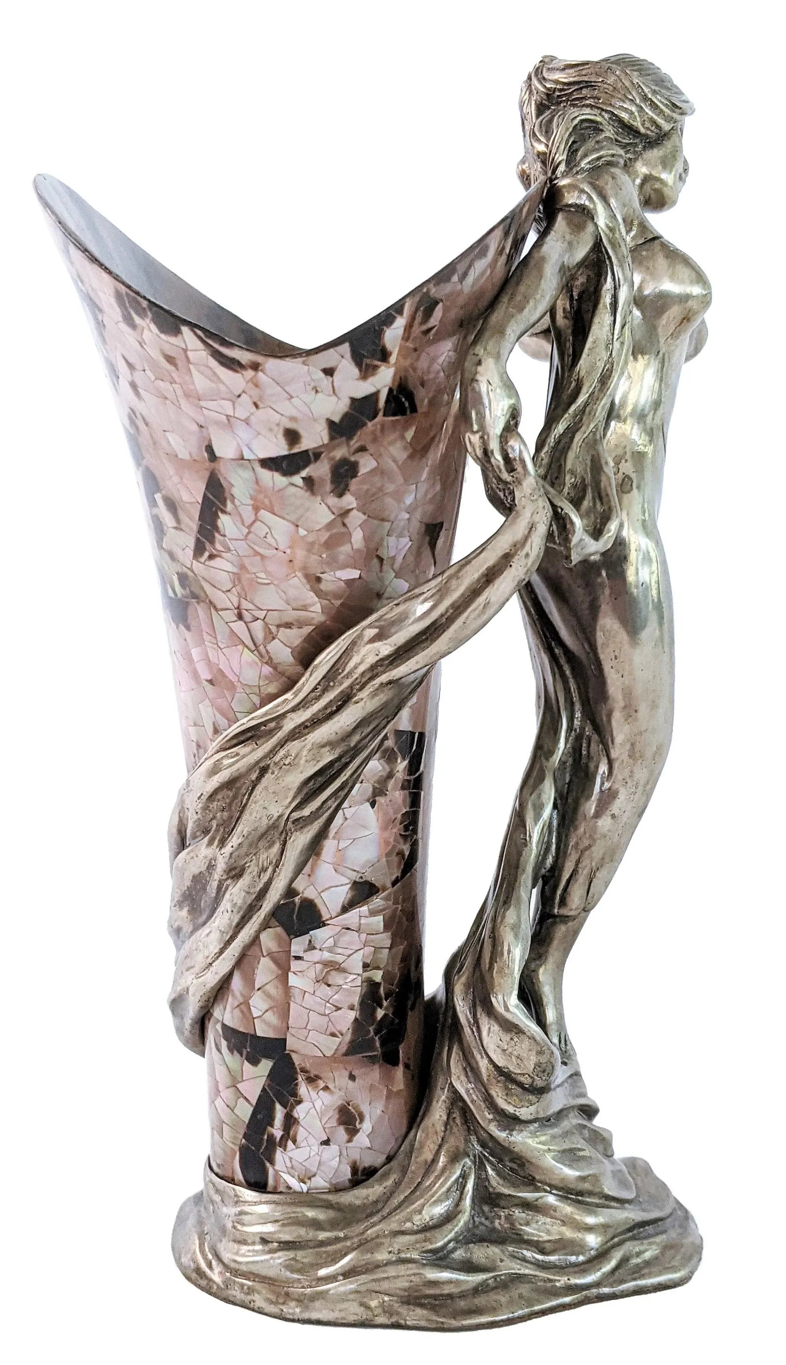 Vintage Maitland Smith Tessellated Mother of Pearl Vase - 4