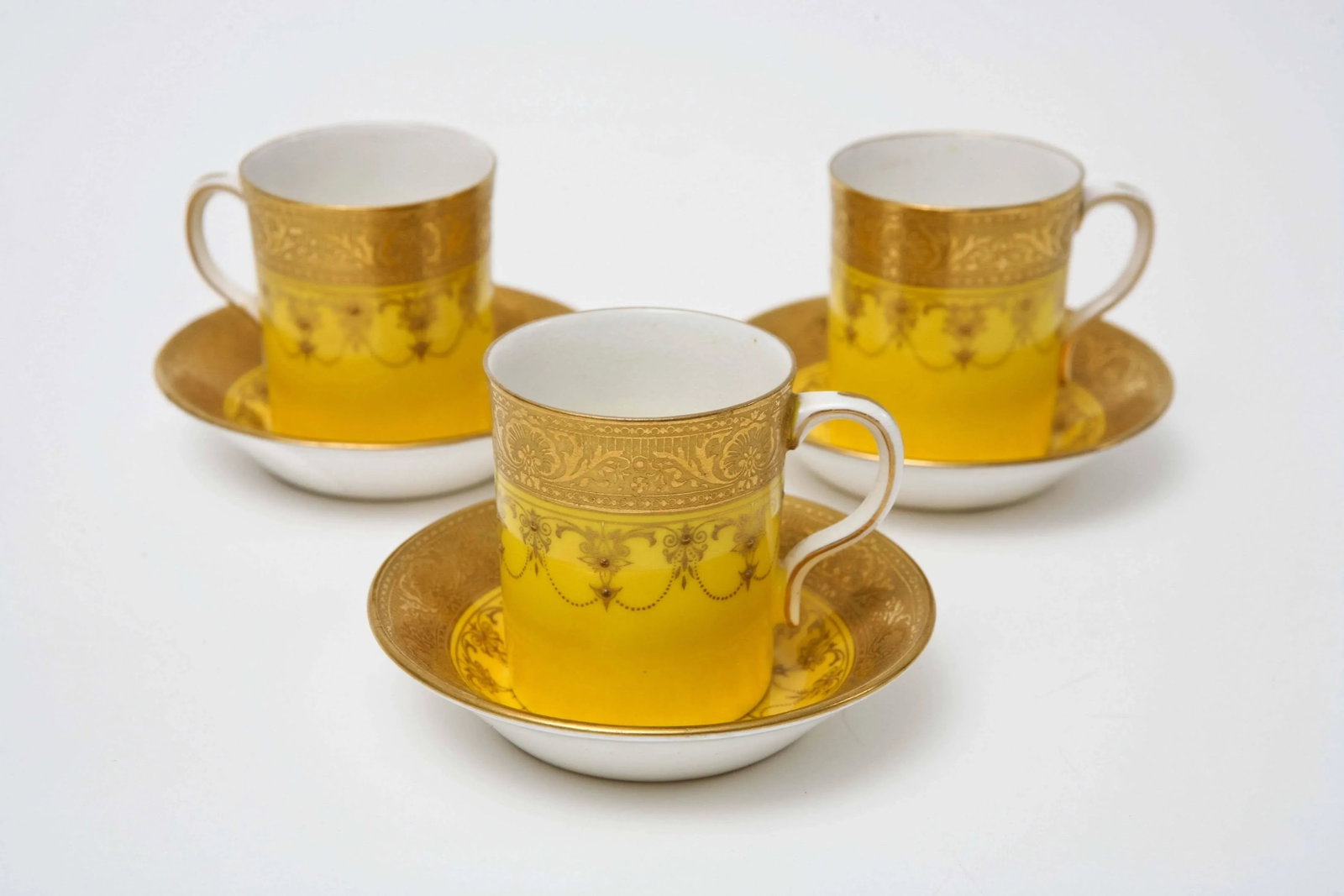 Antique Royal Worcester England Custom Demi Tasse Sets, 8 Pieces - 2