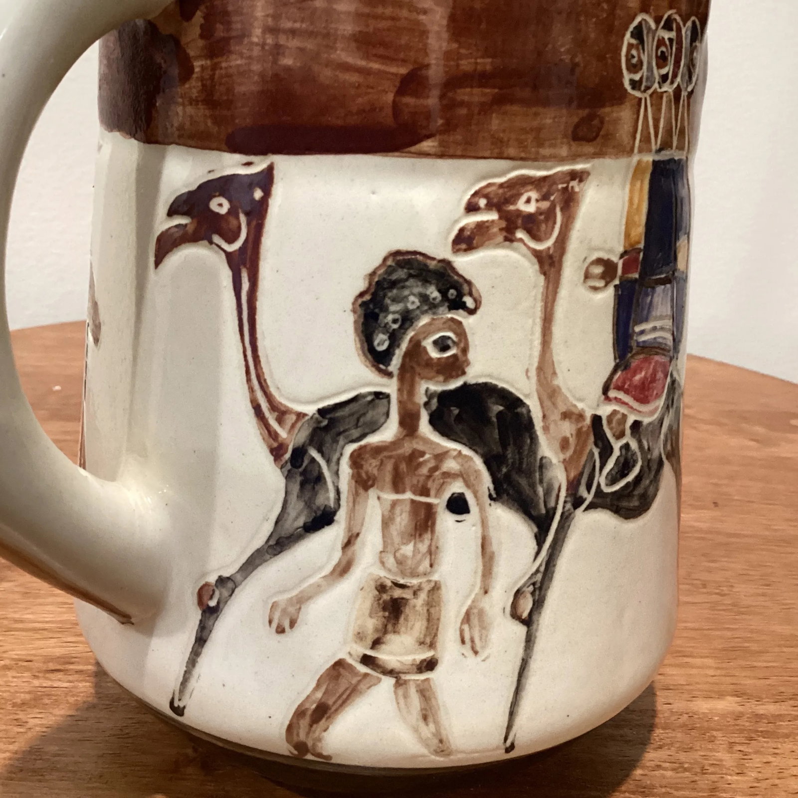 Vintage Israel Ceramic Art Pottery Cup Artist Halivny - 10