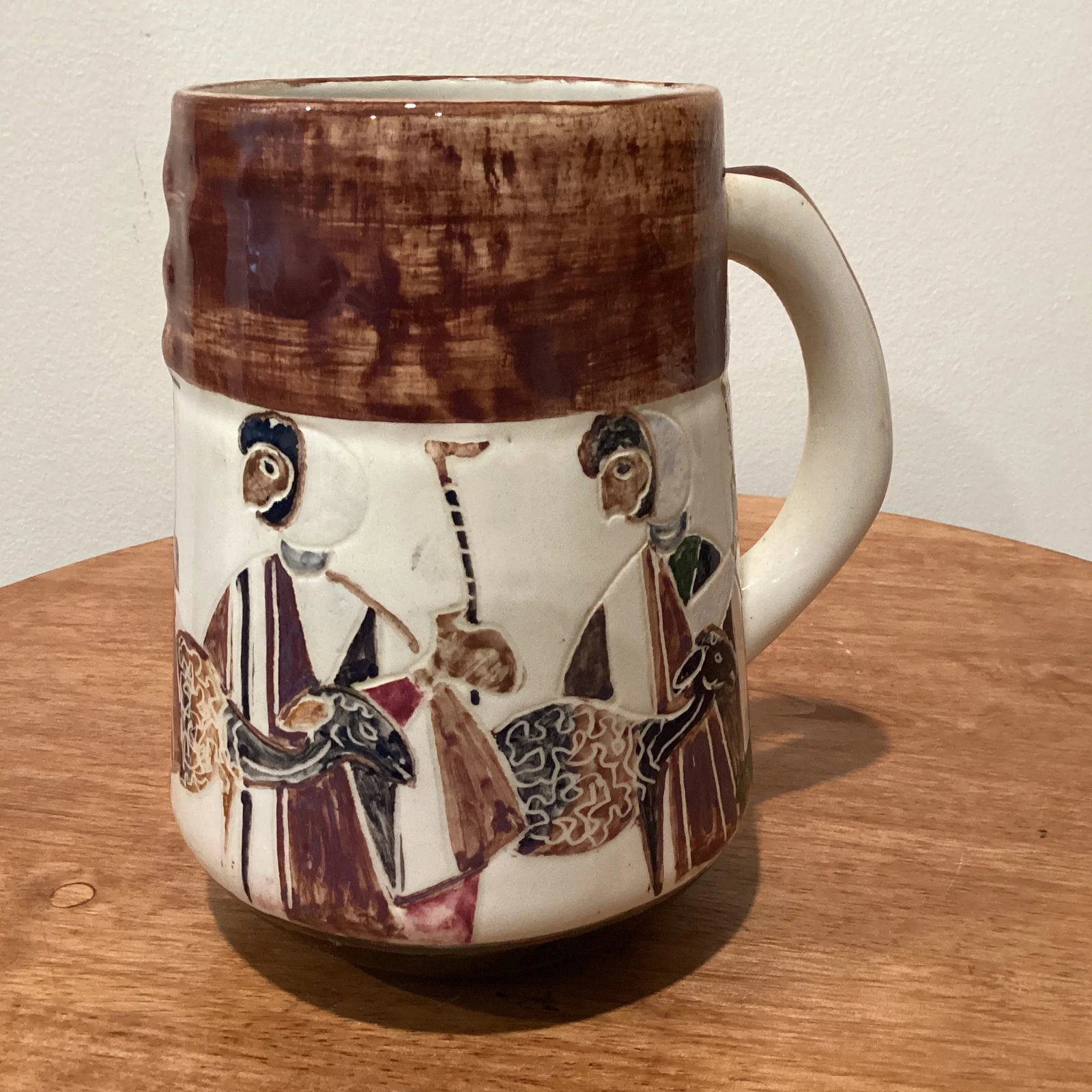 Vintage Israel Ceramic Art Pottery Cup Artist Halivny - 13