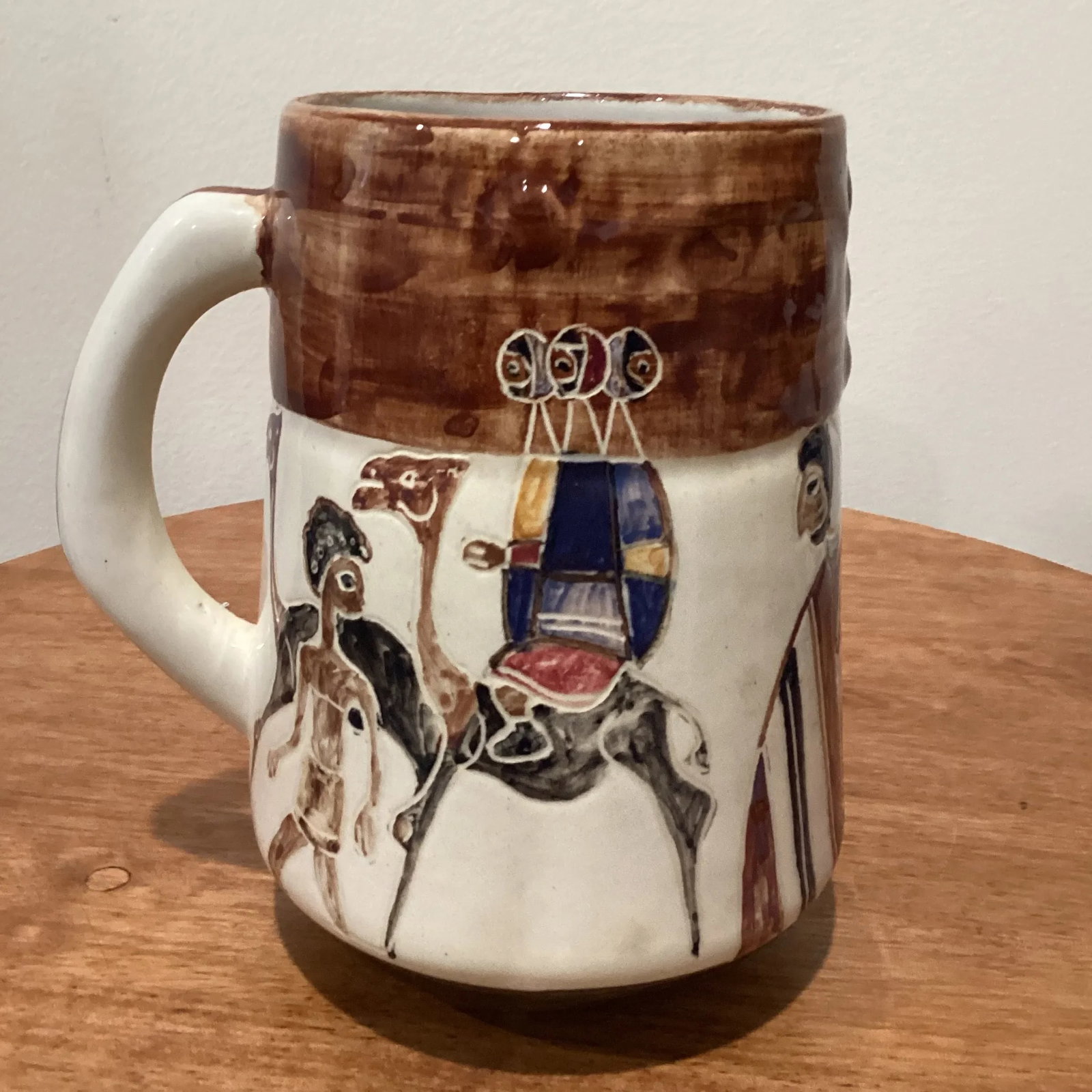 Vintage Israel Ceramic Art Pottery Cup Artist Halivny - 3