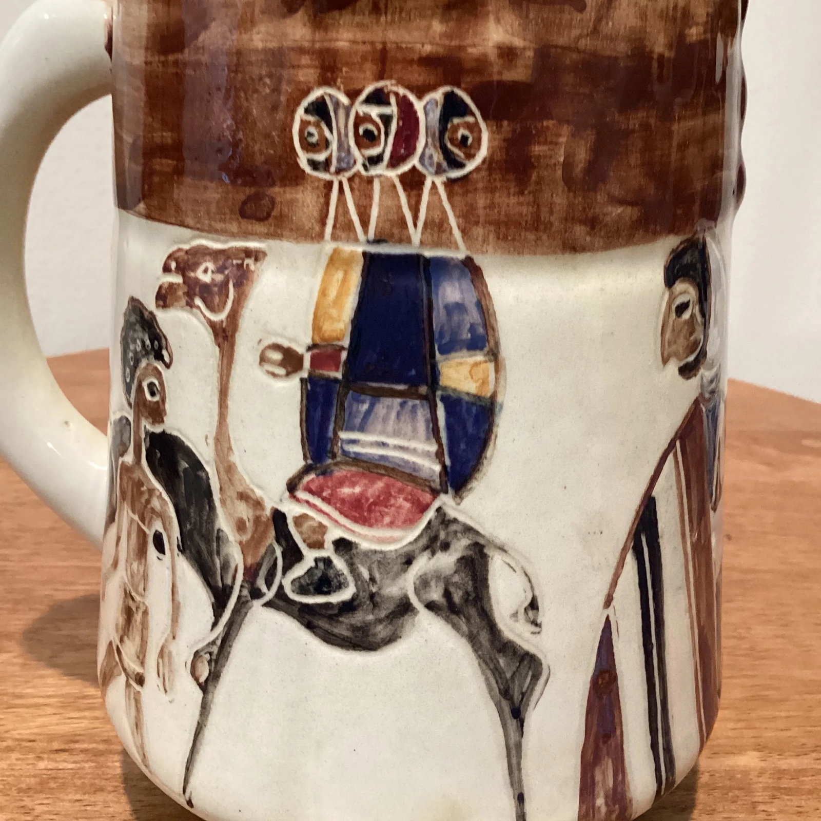 Vintage Israel Ceramic Art Pottery Cup Artist Halivny - 9