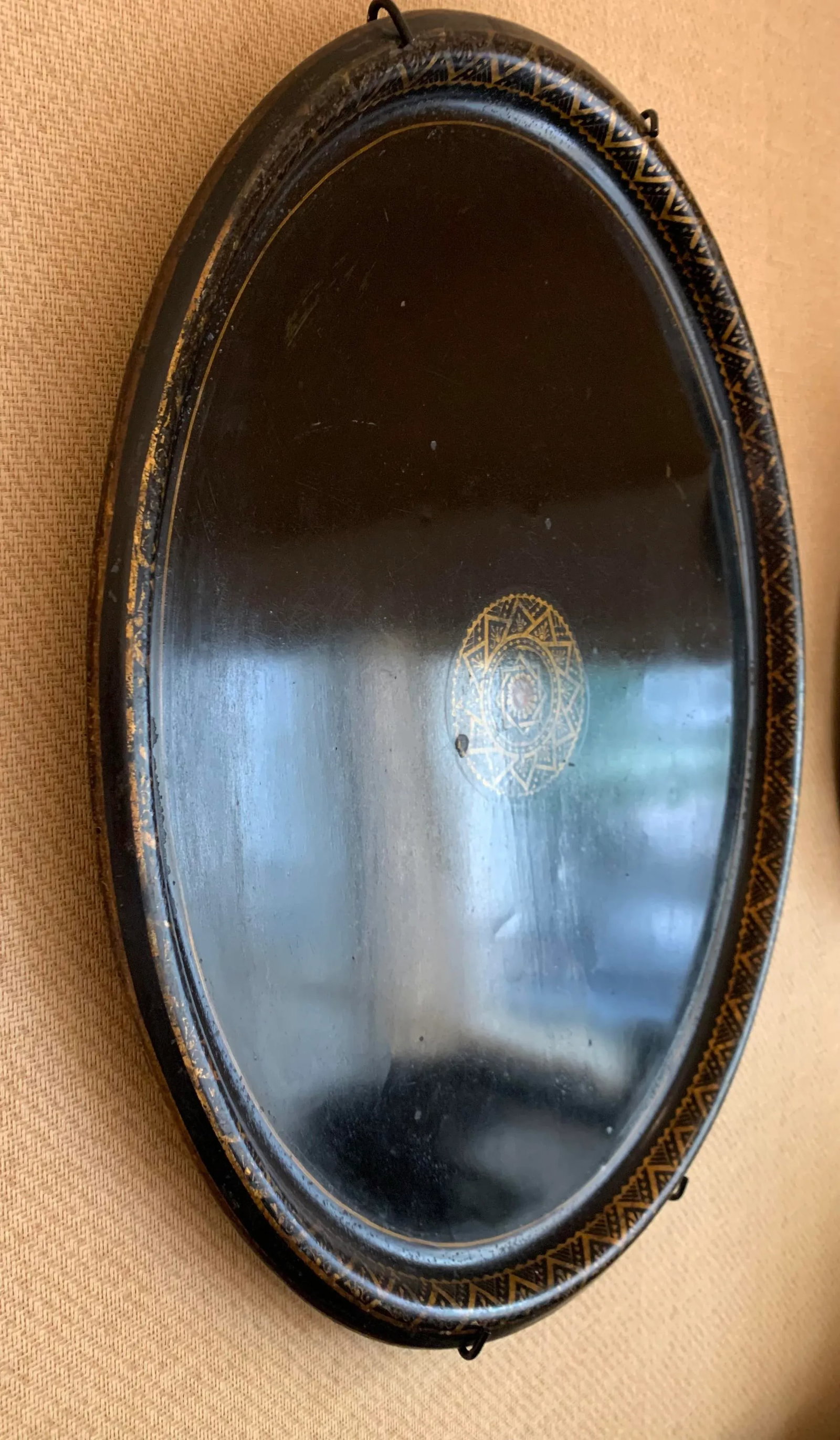 Mid 20th Century Black Lacquer Metal Tray - 2
