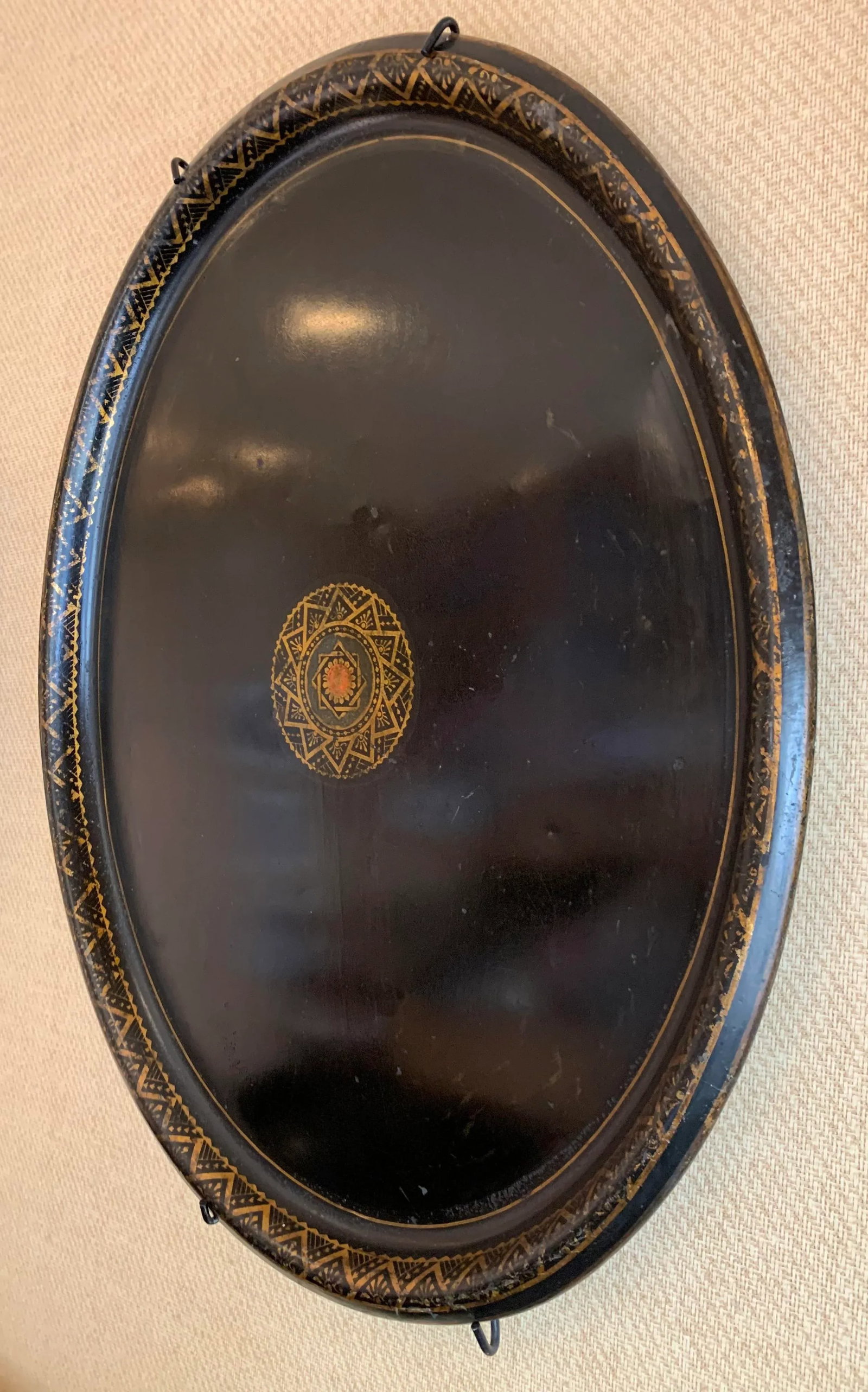 Mid 20th Century Black Lacquer Metal Tray - 3