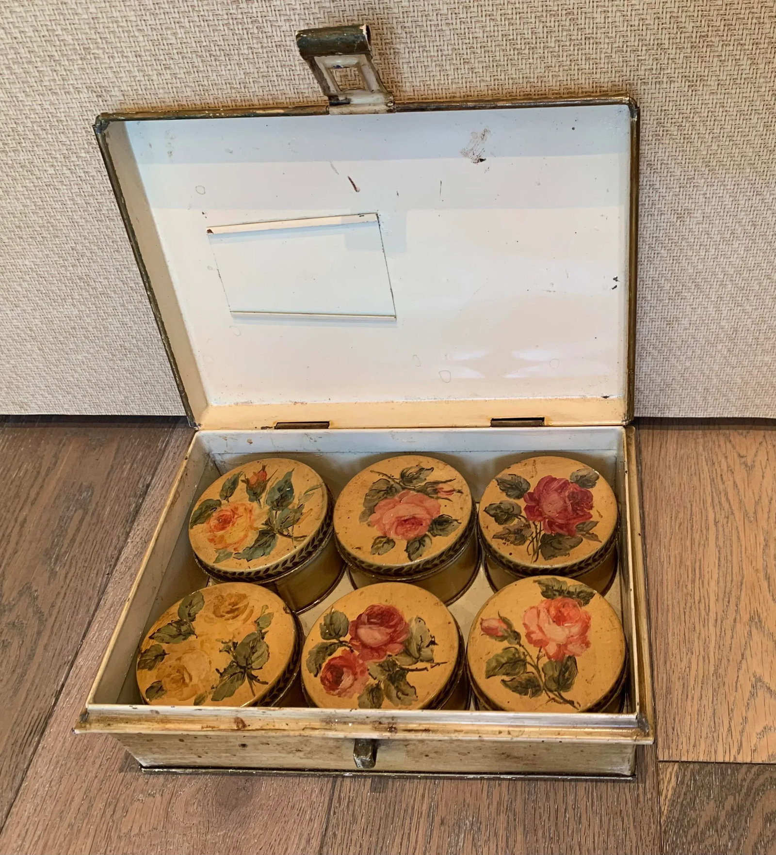Early 20th Century Hand Painted French Spice Box - Set of 7 - 3