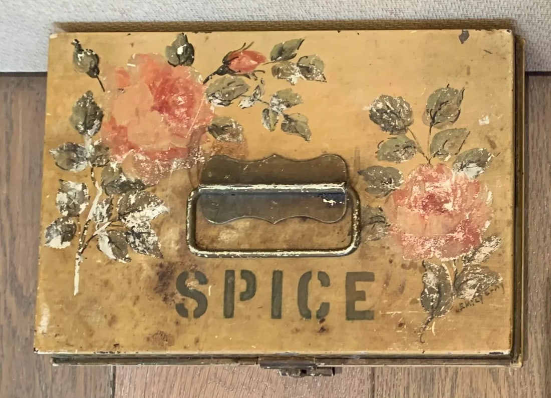 Early 20th Century Hand Painted French Spice Box - Set of 7 - 8