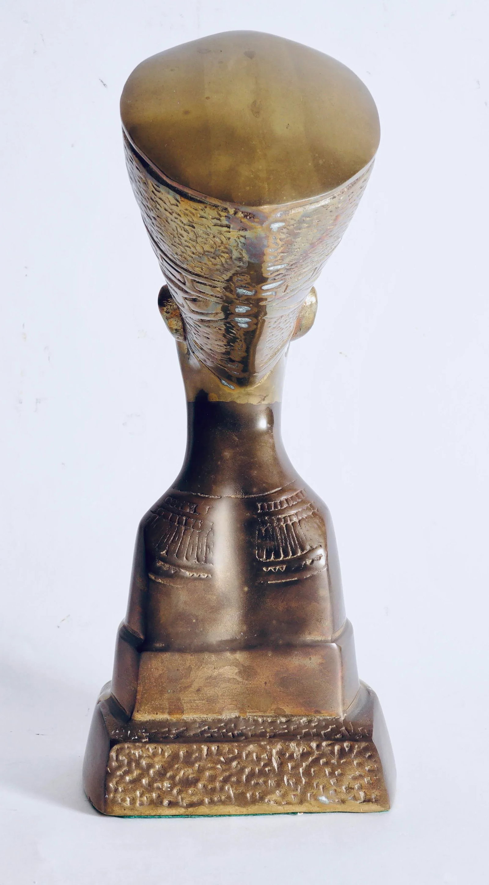 Vintage Queen Nefertiti Brass Egyptian Bust - 4