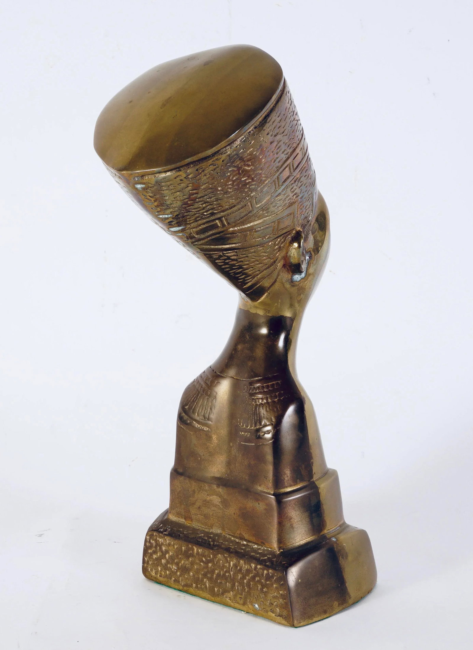 Vintage Queen Nefertiti Brass Egyptian Bust - 7