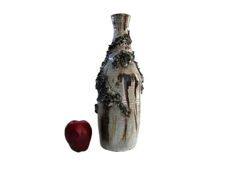 1970s Artisan Brutalist Style Pottery Vase Signed - 2