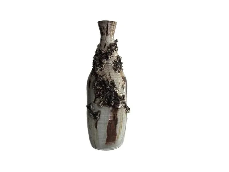 1970s Artisan Brutalist Style Pottery Vase Signed - 7