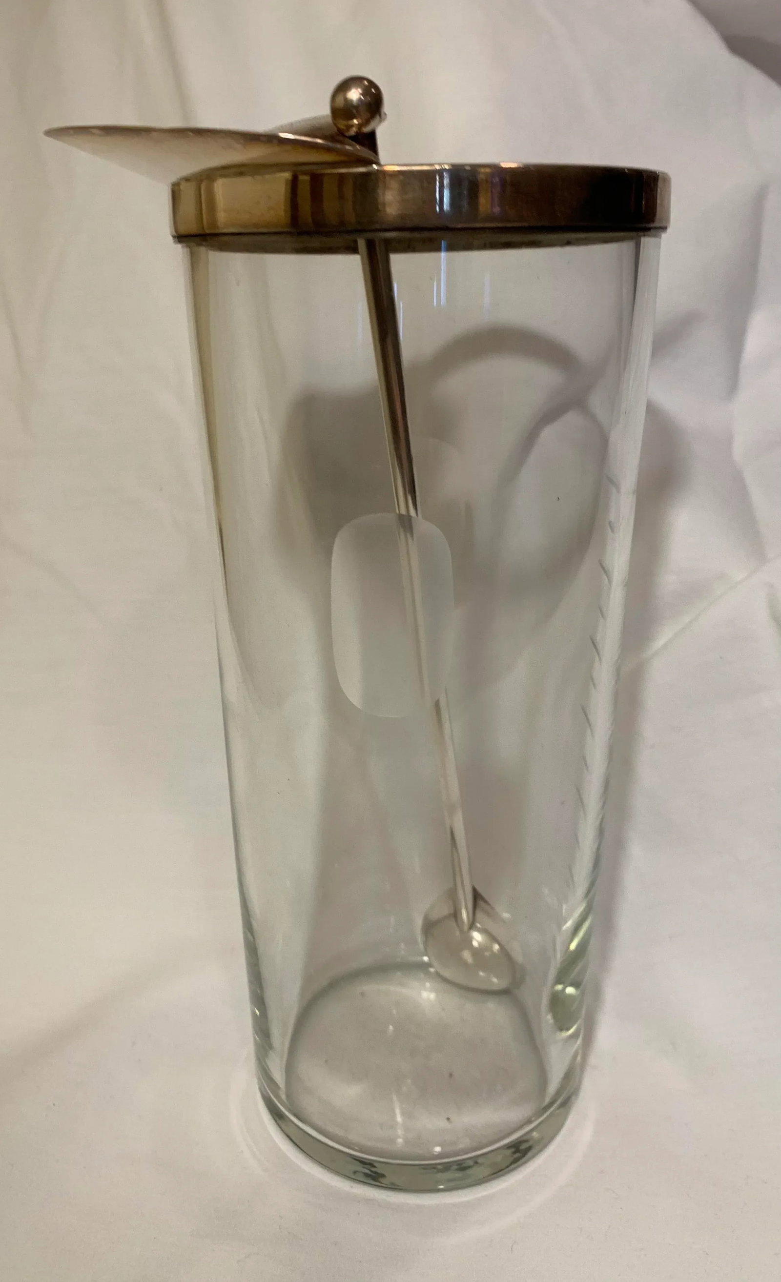 1930s Vintage Glass Cocktail Pitcher - 2