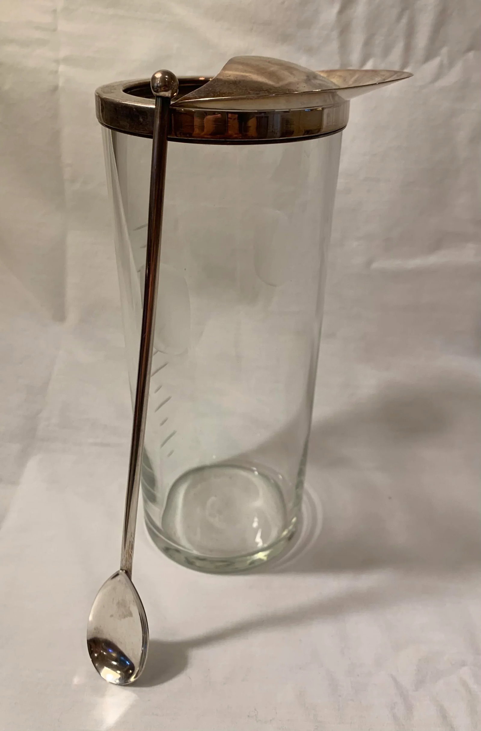 1930s Vintage Glass Cocktail Pitcher - 7
