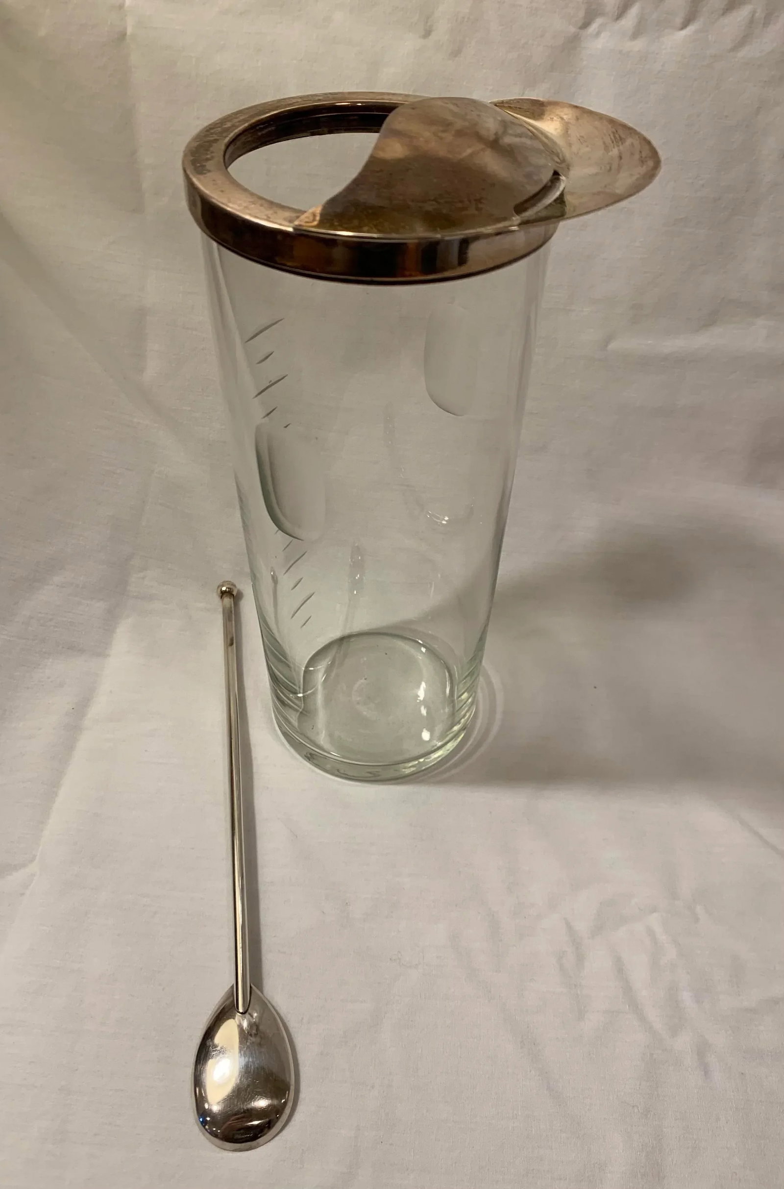 1930s Vintage Glass Cocktail Pitcher - 8