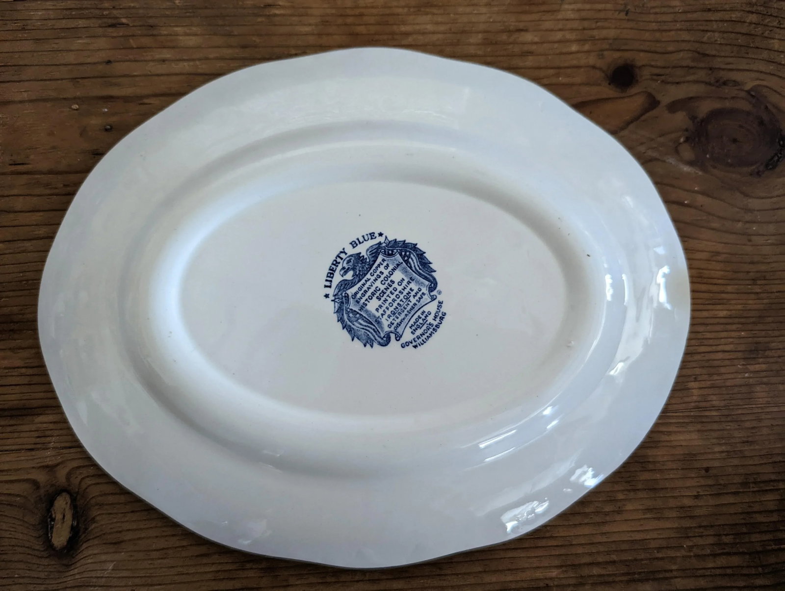 1970s Staffordshire Liberty Blue Oval Serving Dish and Bowl Set- 2 Pieces - 3