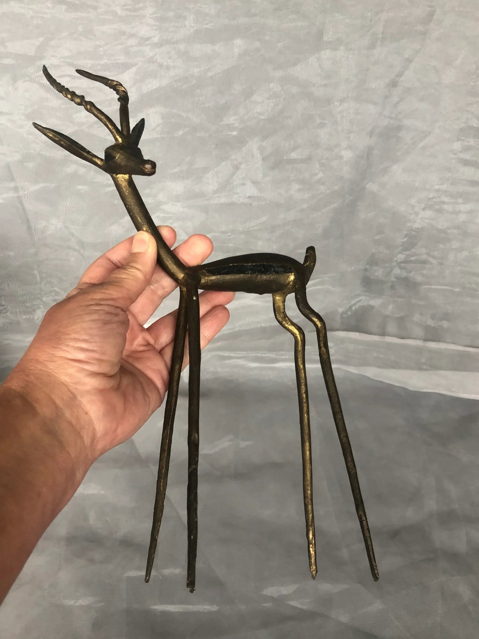 Vintage African Bronze Gazelle Sculpture - 12