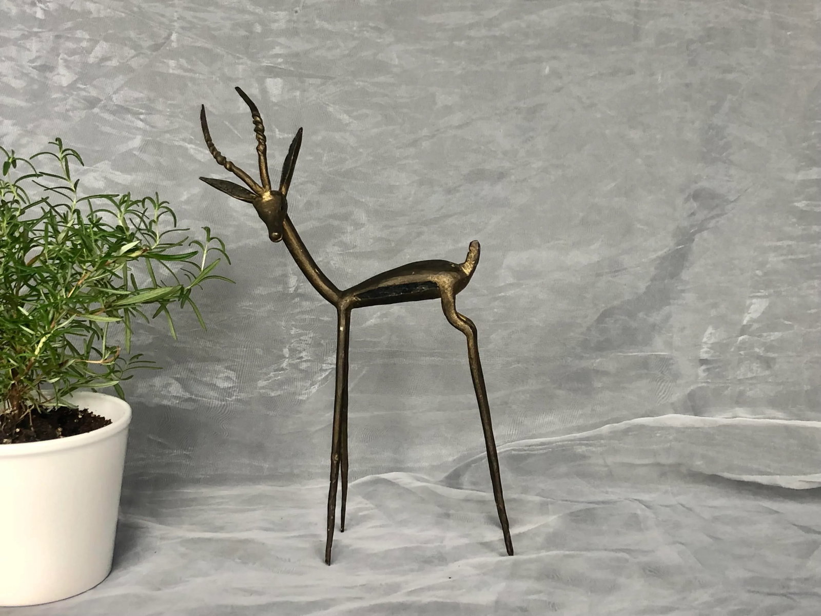 Vintage African Bronze Gazelle Sculpture - 13