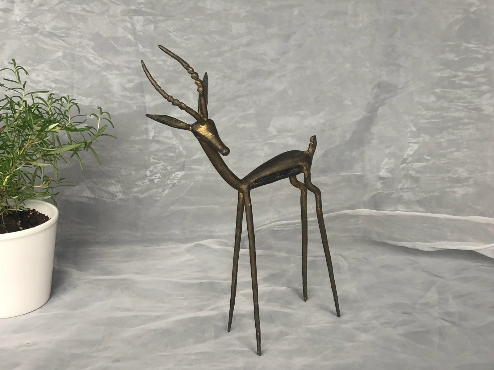 Vintage African Bronze Gazelle Sculpture - 3