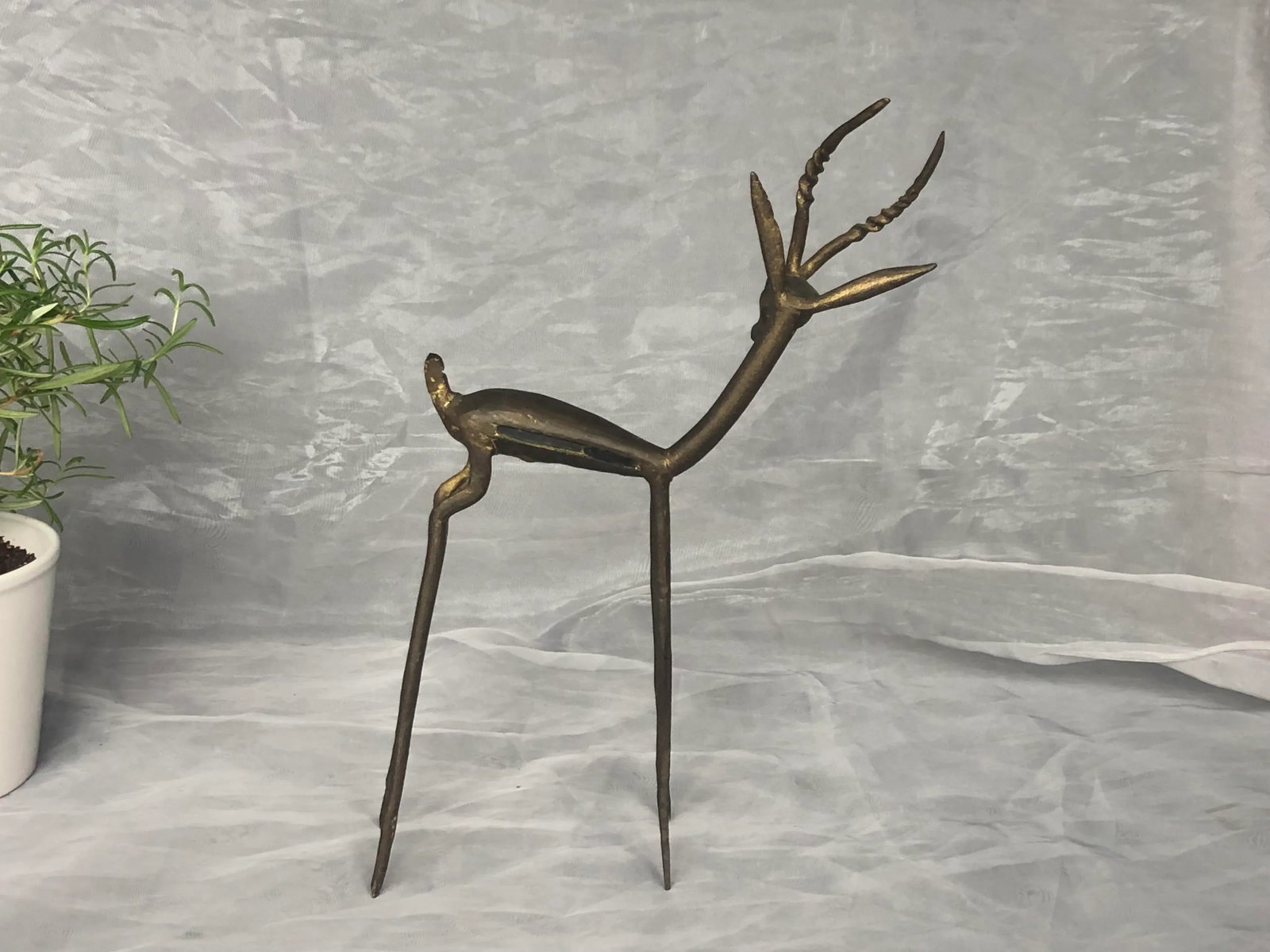 Vintage African Bronze Gazelle Sculpture - 5