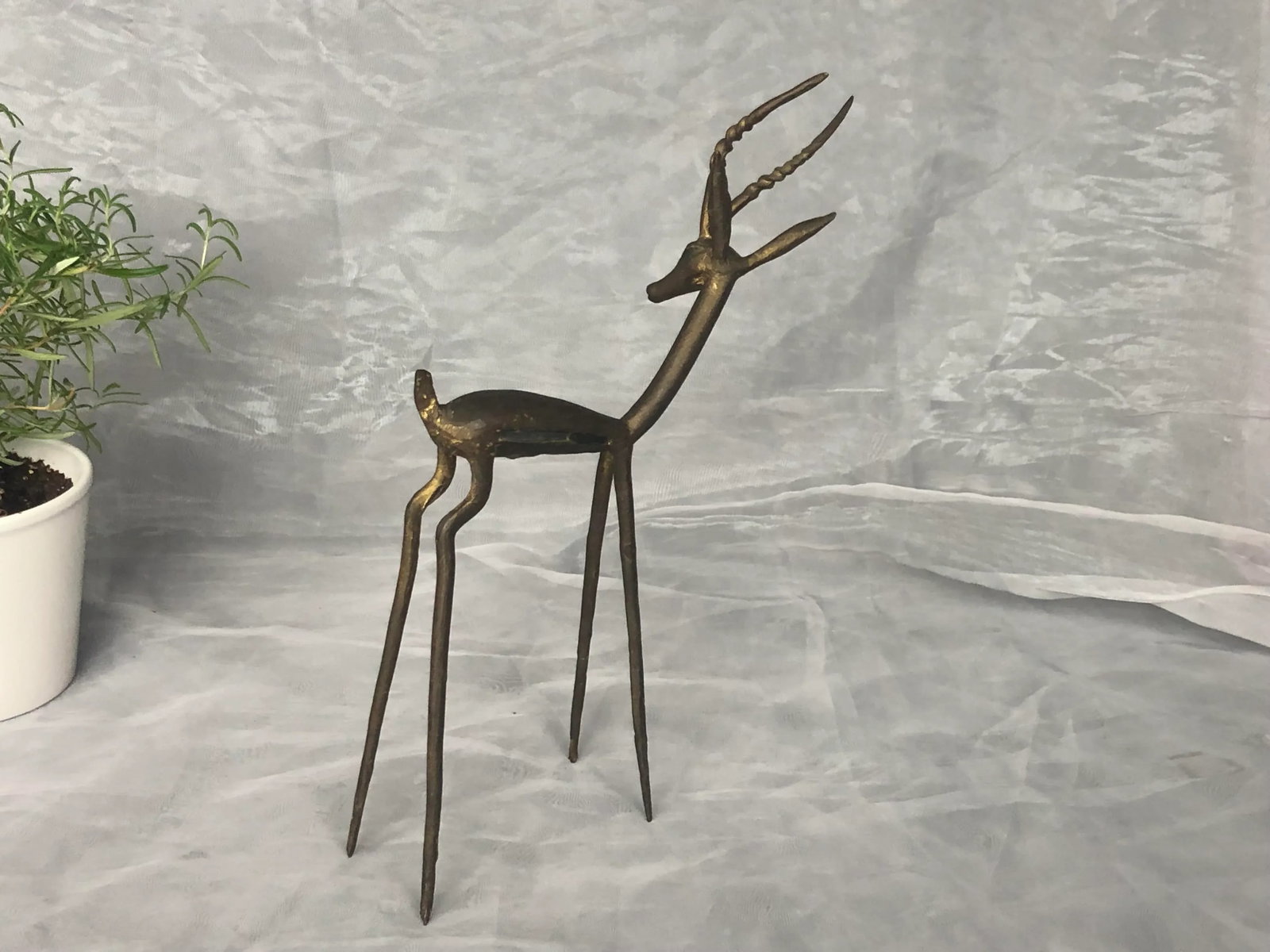 Vintage African Bronze Gazelle Sculpture - 6