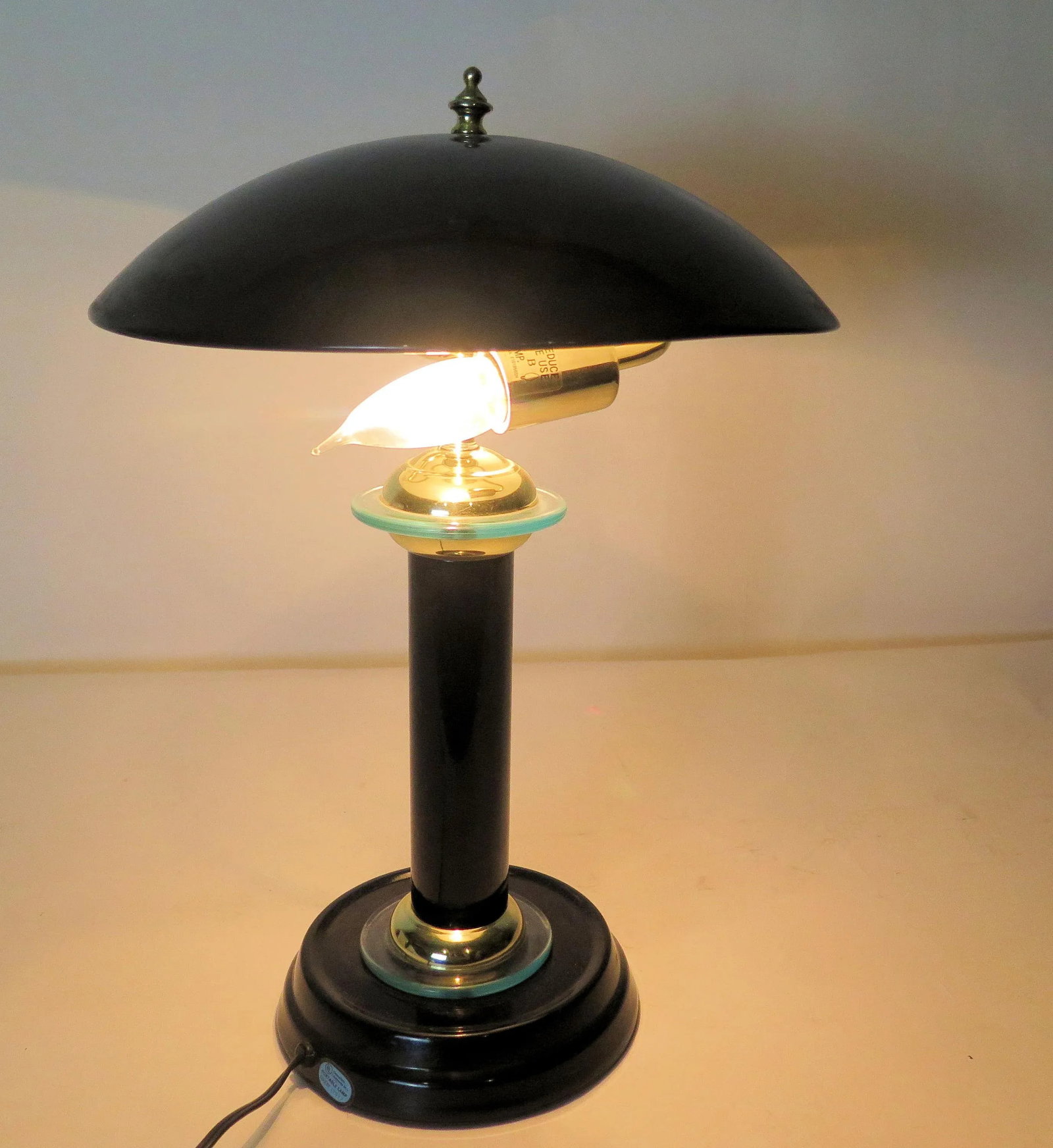 1980s Black Art Deco Revival Table Lamp - 2