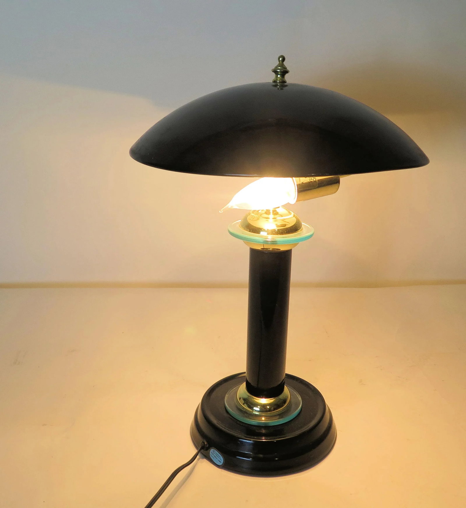 1980s Black Art Deco Revival Table Lamp - 3