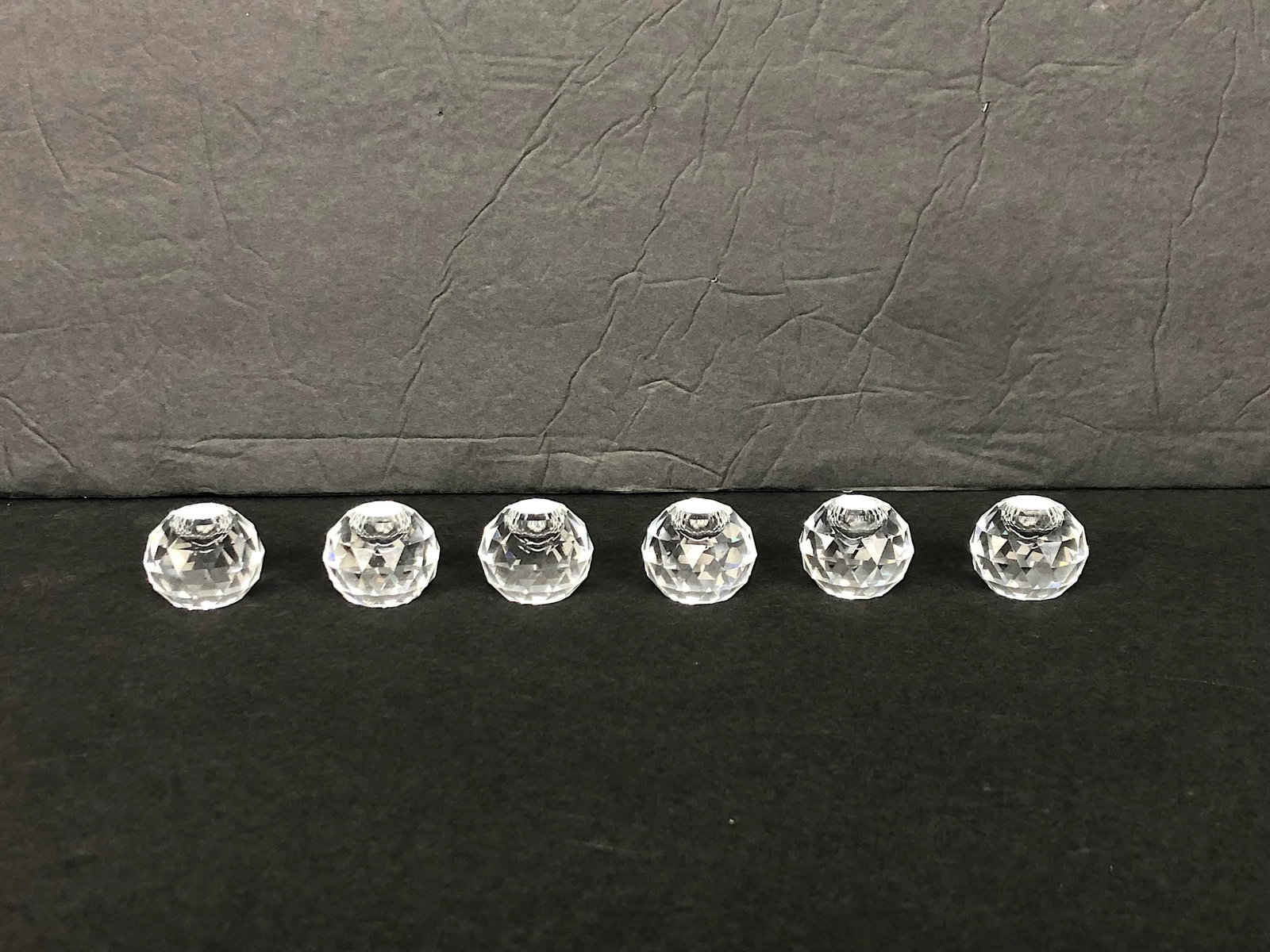 Vintage Miniature Cut Glass Crystal Can6dleholder Set Of - 12