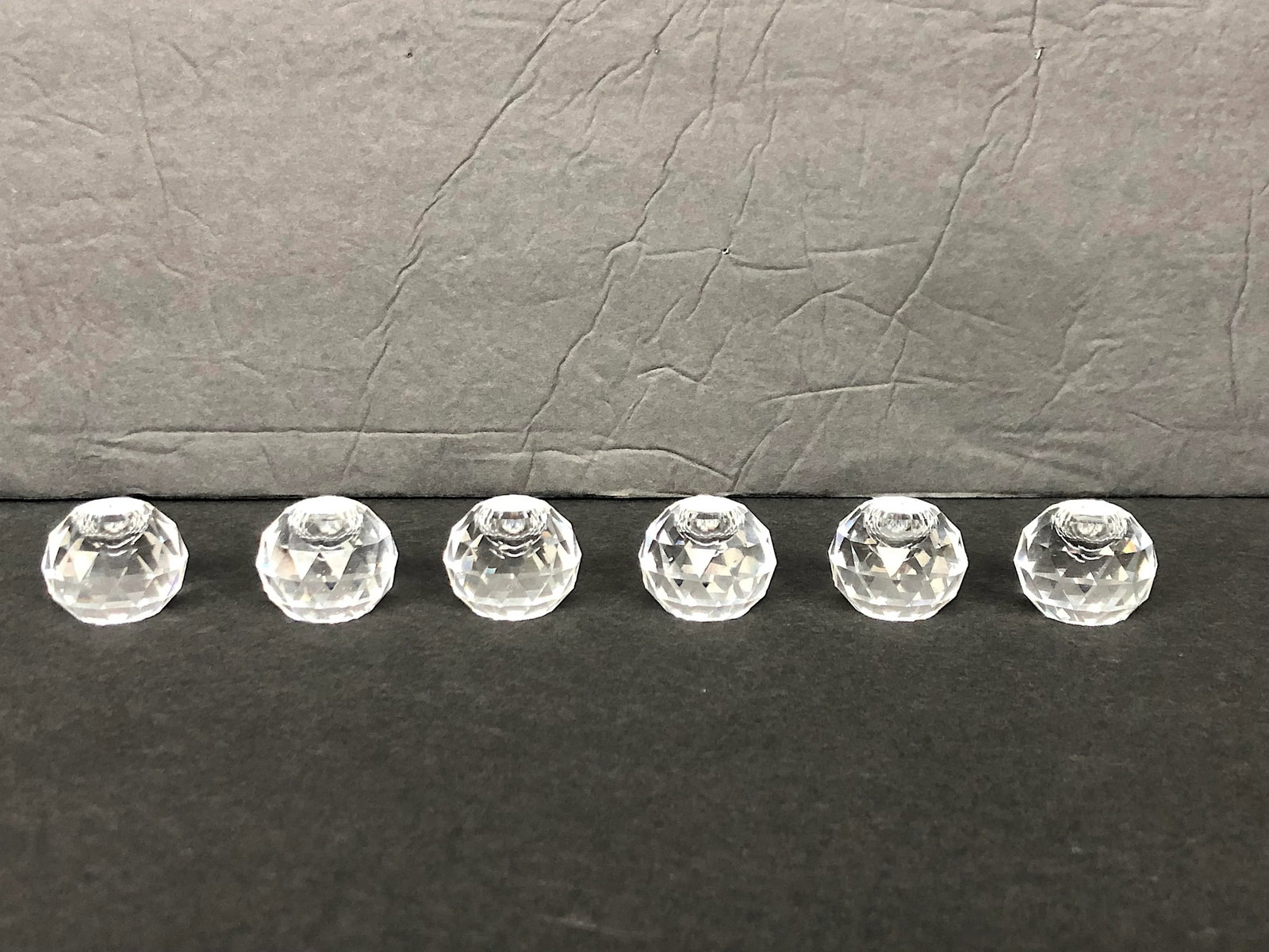 Vintage Miniature Cut Glass Crystal Can6dleholder Set Of - 13