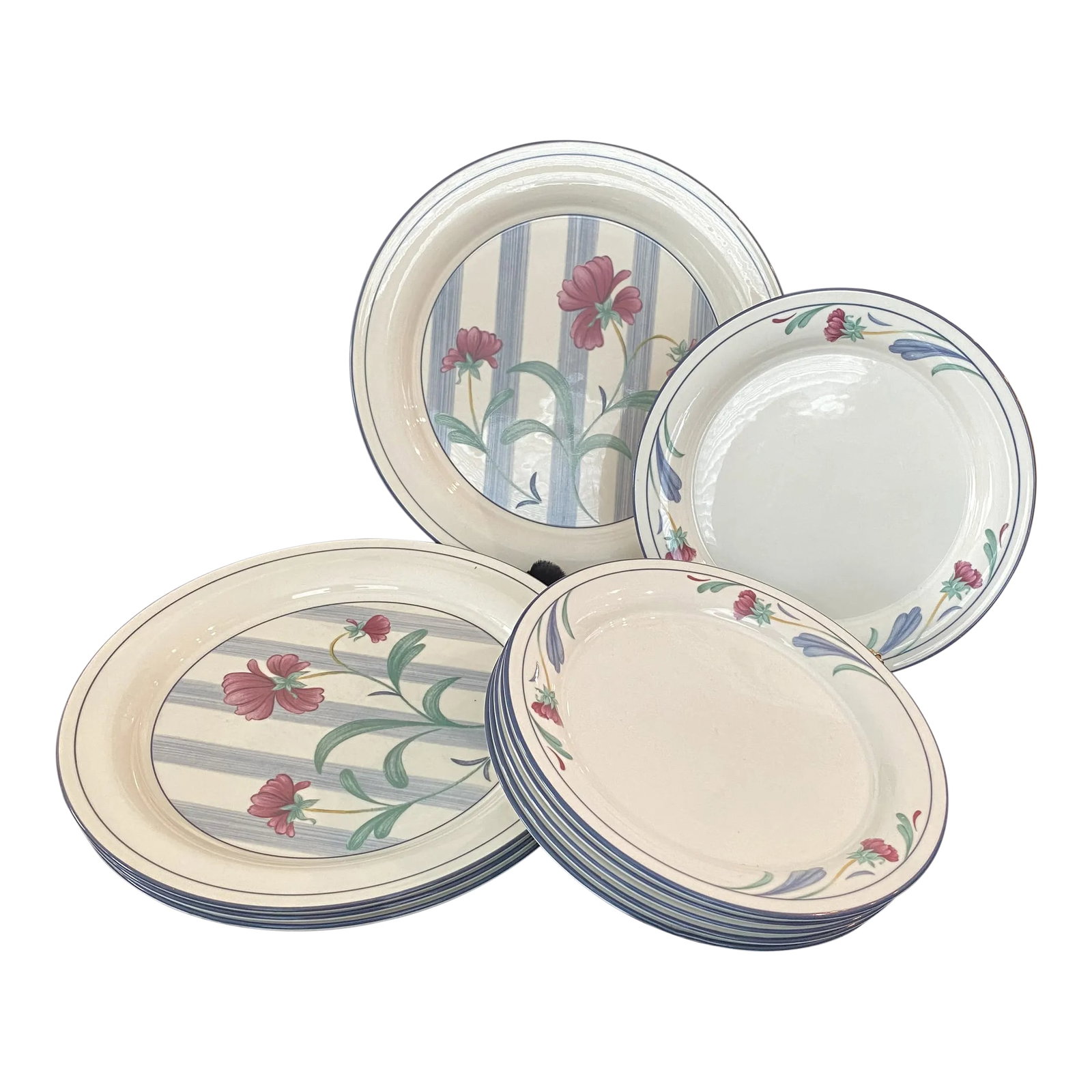 1980s Lenox Poppies on Blue China Dinnerware Set-8 Pieces: 3 dinner plates in Lenox Poppies on Blue Botanical 5 salad plates in Lenox Poppies on Blue There is a small chip in one of the dinner plates, but the price is reflective of that. see pictures Conditio