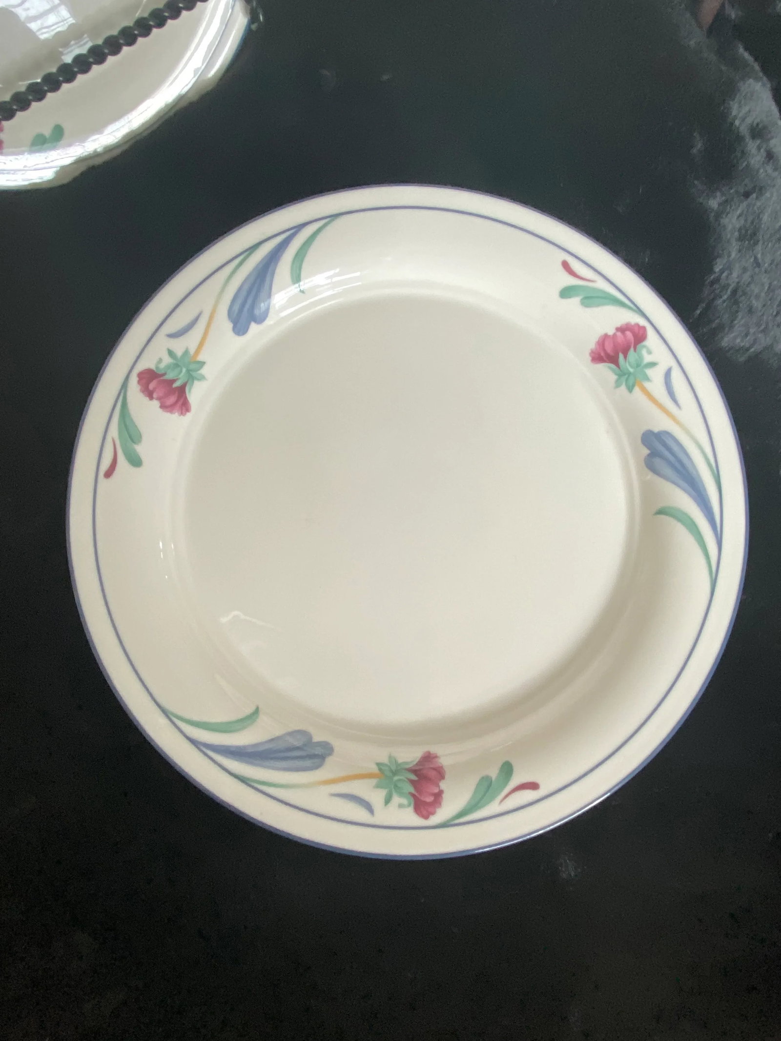 1980s Lenox Poppies on Blue China Dinnerware Set-8 Pieces - 4