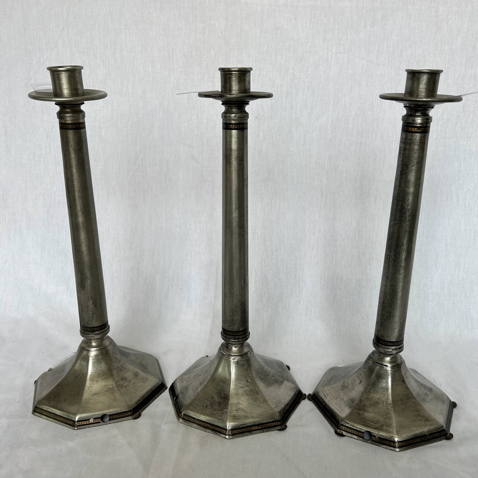 1990s Italian Pewter Candle Holder - Set of 3 - 10