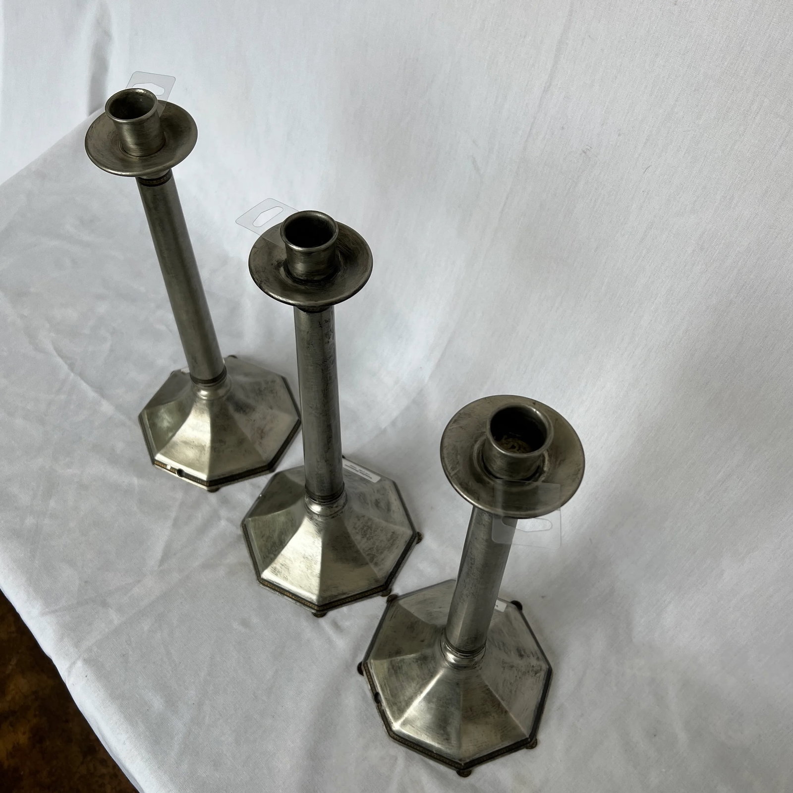 1990s Italian Pewter Candle Holder - Set of 3 - 2