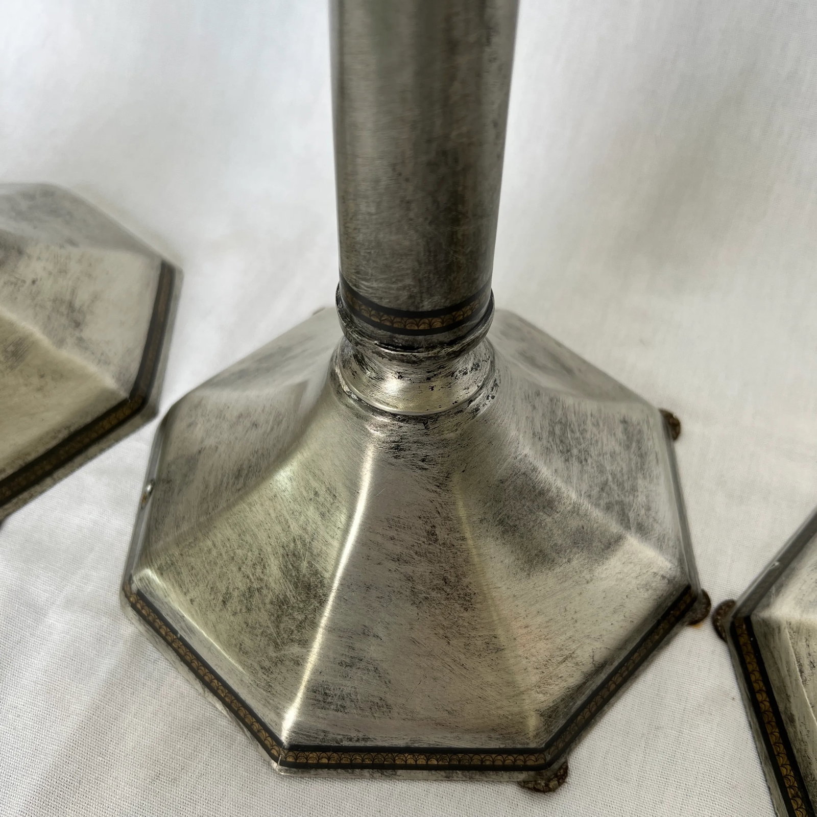 1990s Italian Pewter Candle Holder - Set of 3 - 6