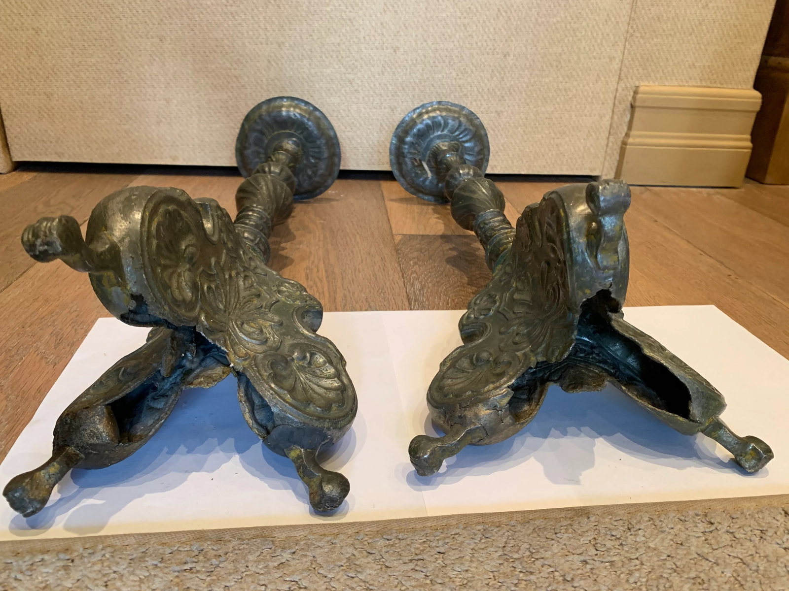 Early 20th Century Antique Austrian Altar Candle Holders - a Pair - 10