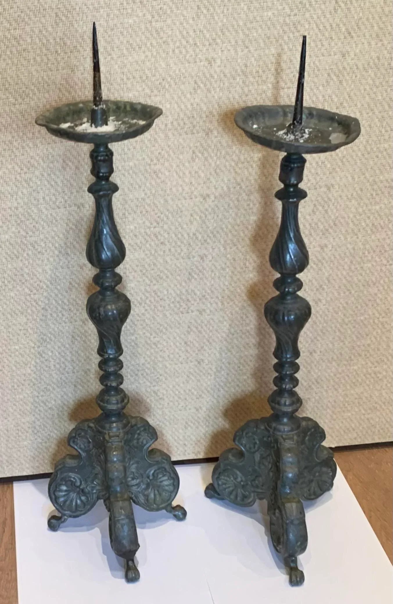 Early 20th Century Antique Austrian Altar Candle Holders - a Pair - 2