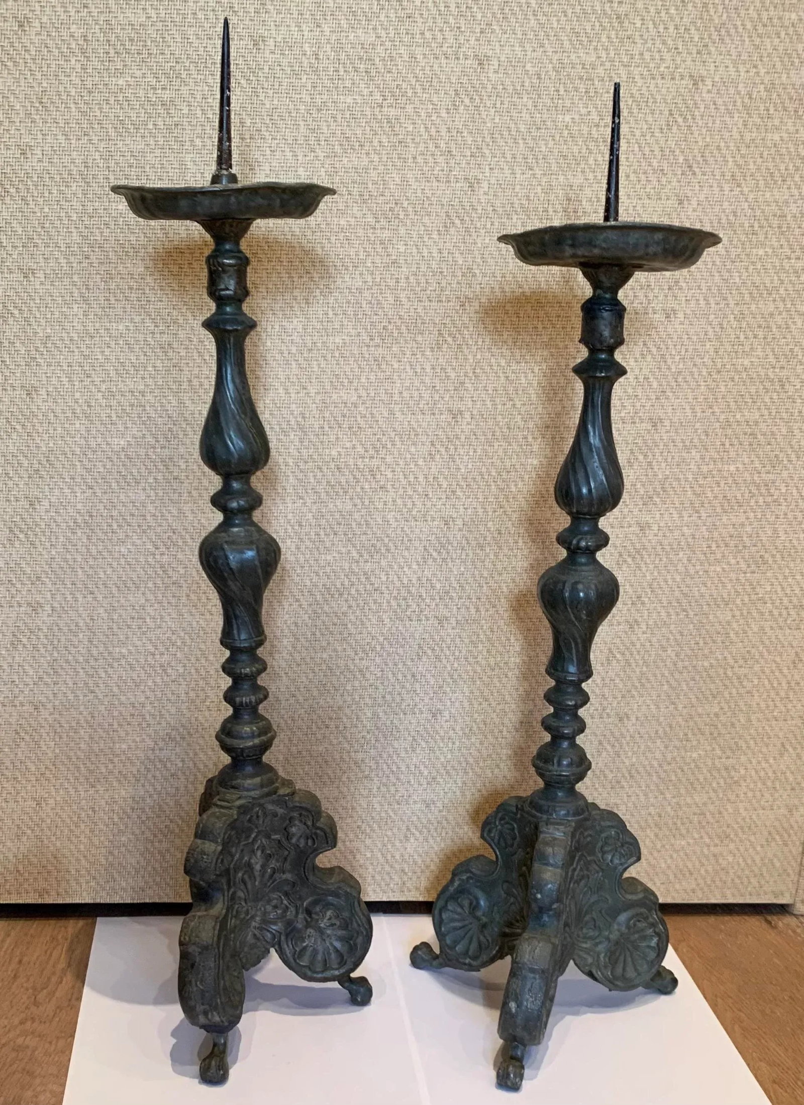 Early 20th Century Antique Austrian Altar Candle Holders - a Pair - 3