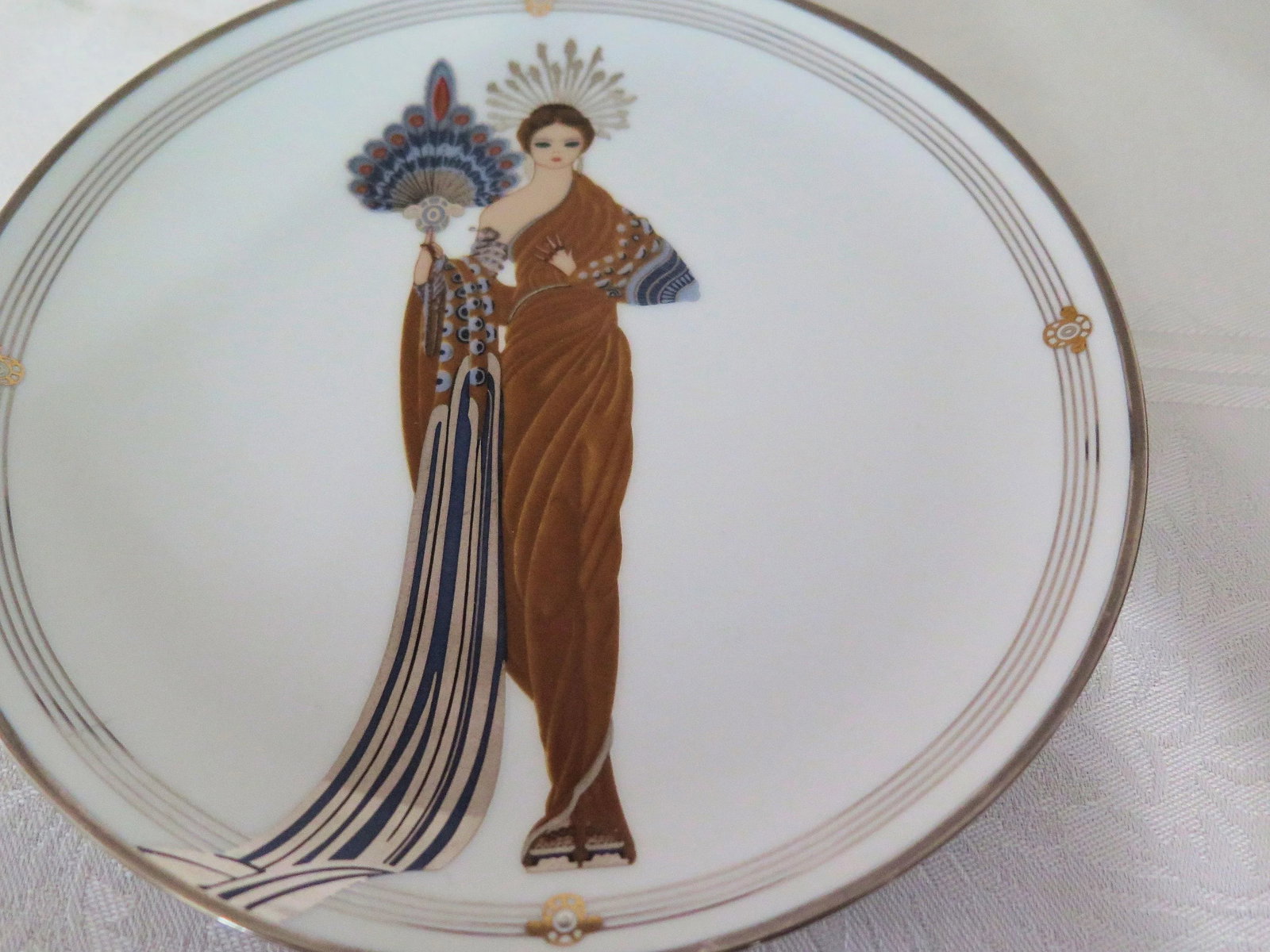 Art Nouveau Artist Arte' Hand Painted Porcelain Plate - 3