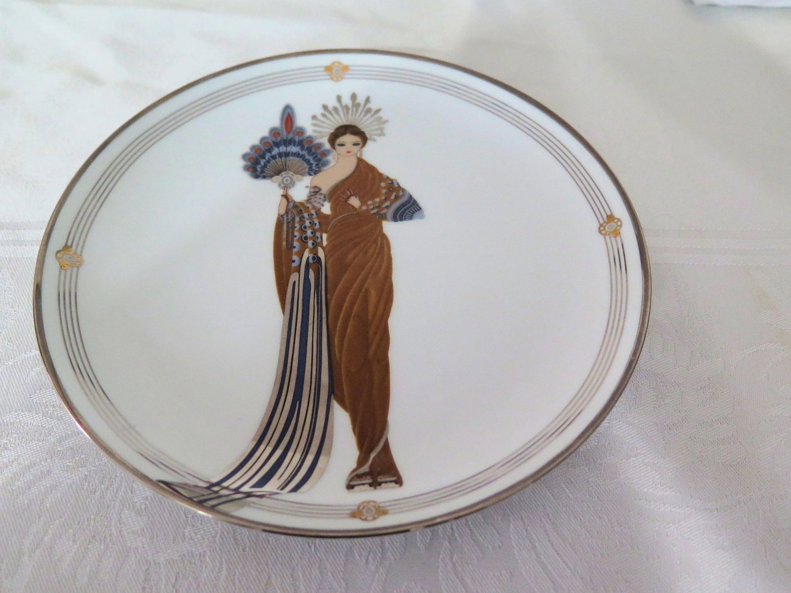 Art Nouveau Artist Arte' Hand Painted Porcelain Plate - 4
