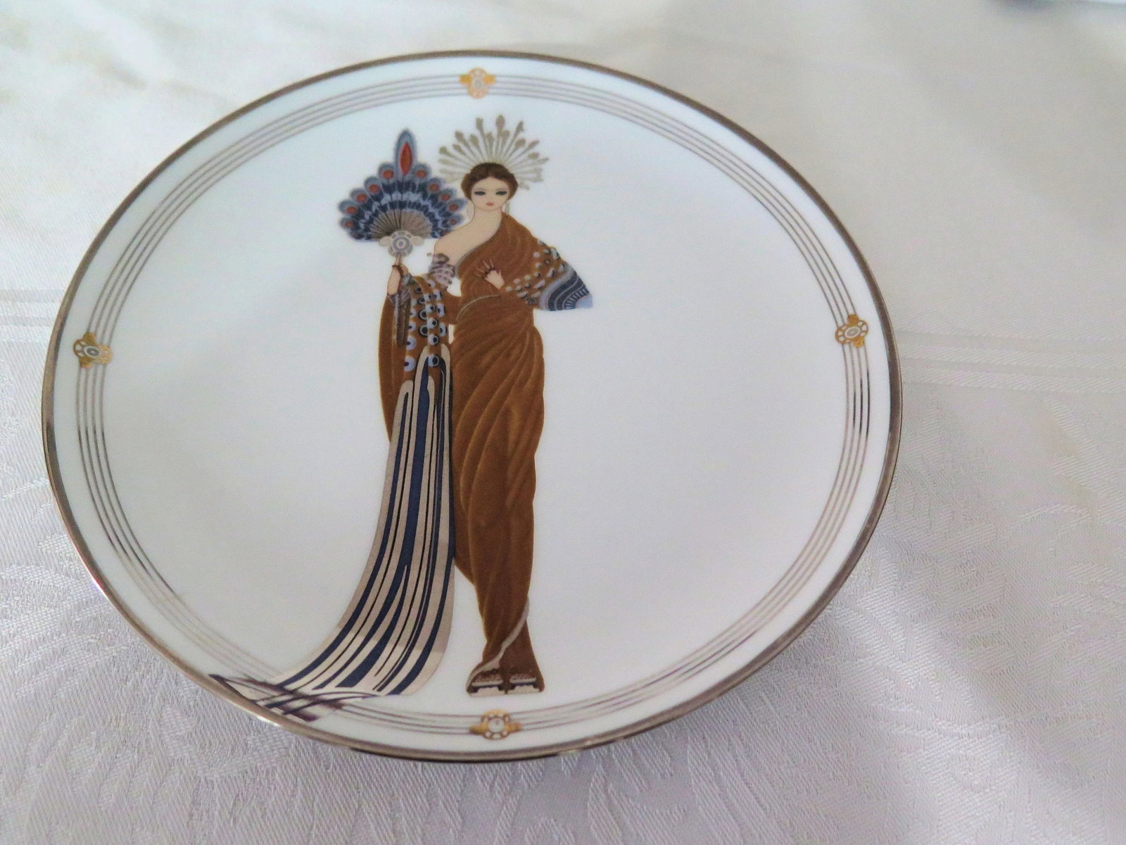Art Nouveau Artist Arte' Hand Painted Porcelain Plate - 5