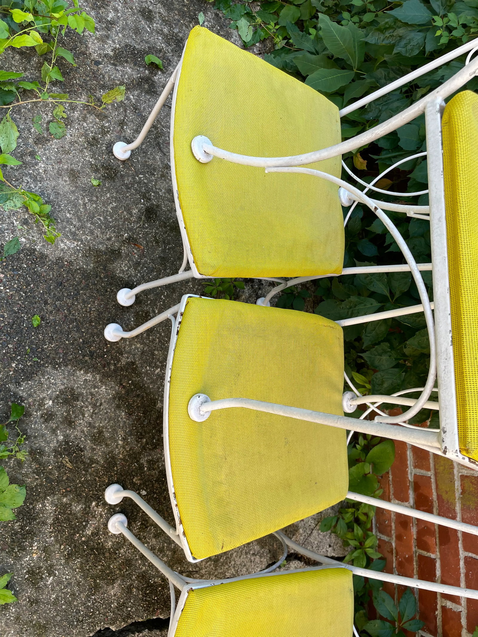 Vintage Wrought Iron Outdoor Patio Chairs Set of 6 - 3