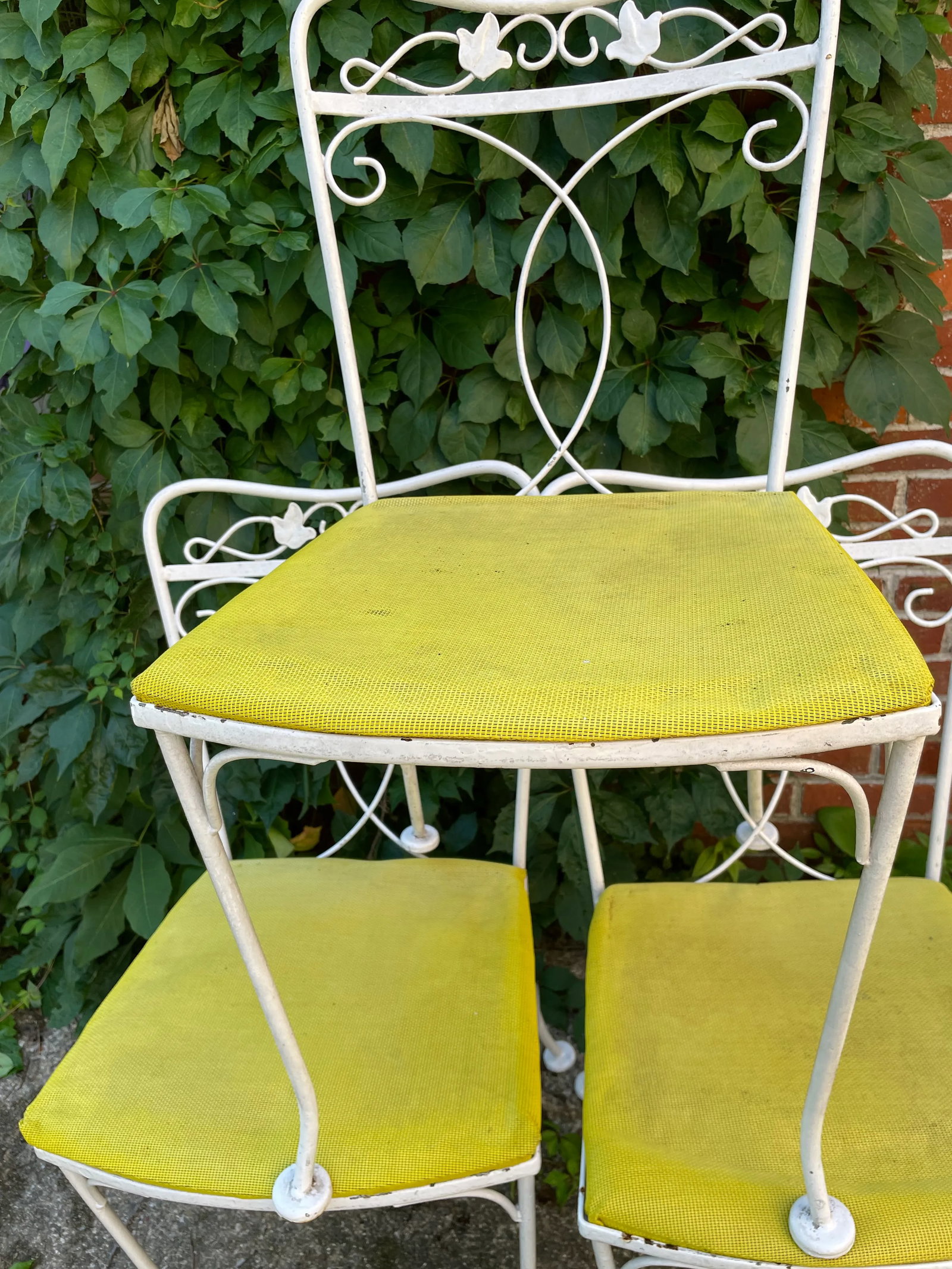 Vintage Wrought Iron Outdoor Patio Chairs Set of 6 - 7