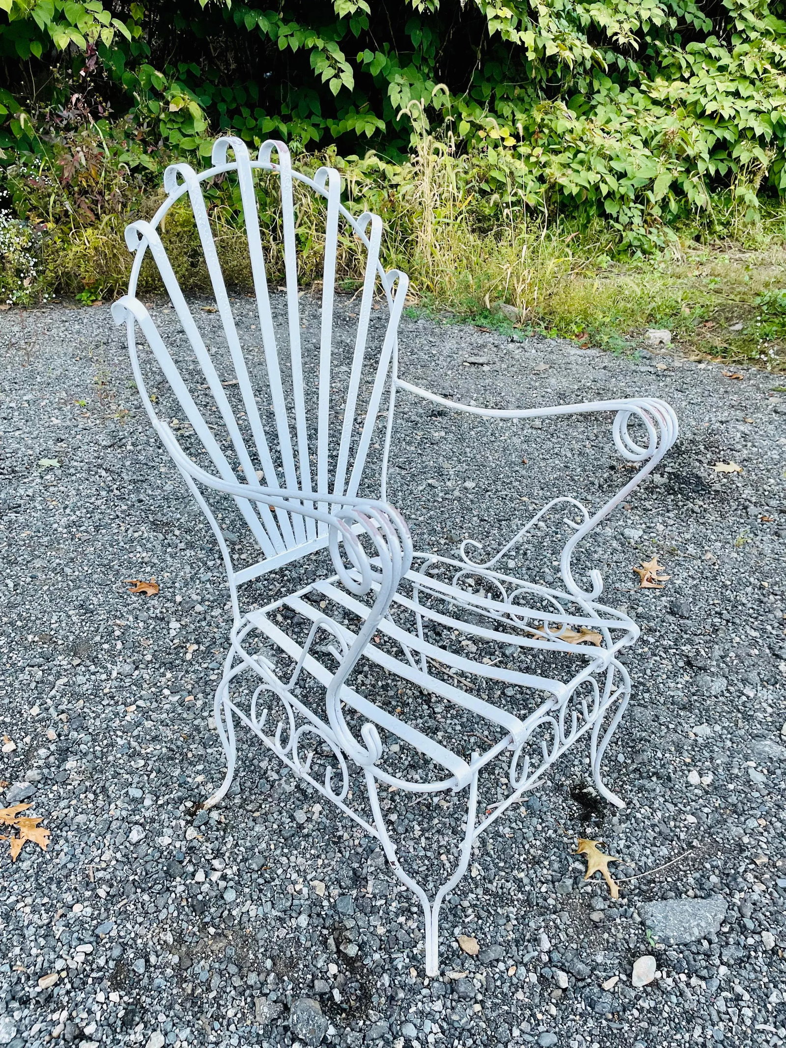 Early 20th Century Vintage Wrought Iron French Garden Chair, Attributed - 11