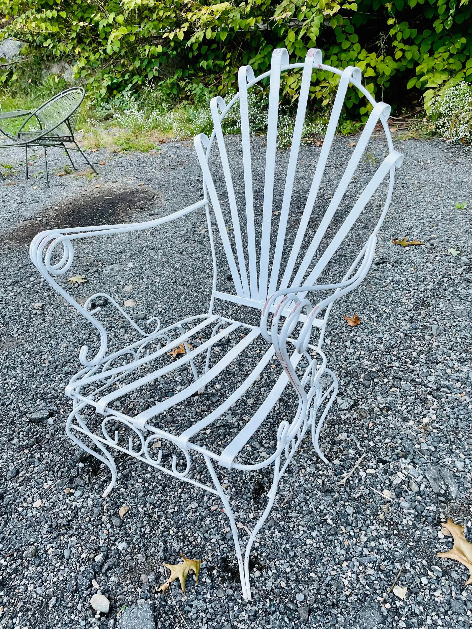 Early 20th Century Vintage Wrought Iron French Garden Chair, Attributed - 3
