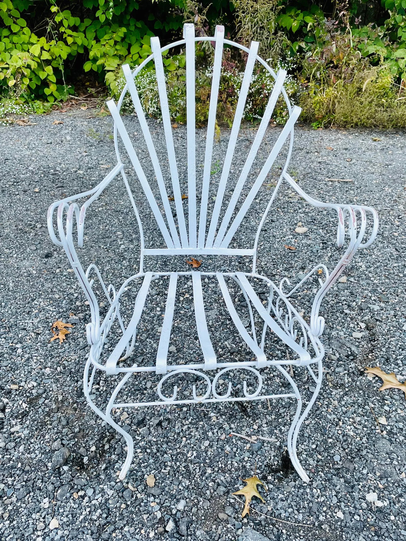 Early 20th Century Vintage Wrought Iron French Garden Chair, Attributed - 5