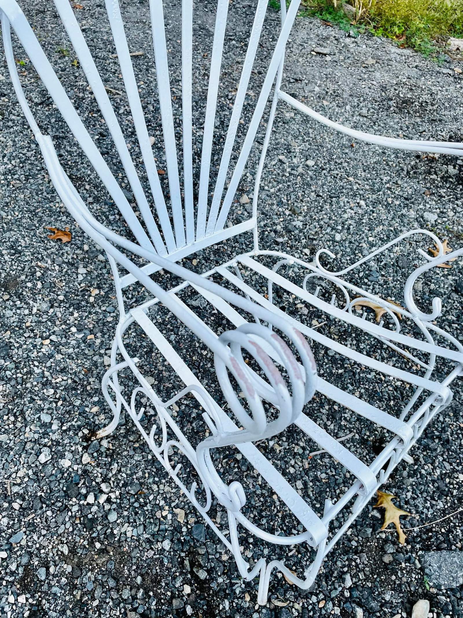 Early 20th Century Vintage Wrought Iron French Garden Chair, Attributed - 6