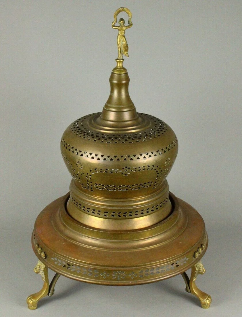 1800's Venetian Copper & Brass Bell Room Heater Brazier Fire Pit - 12