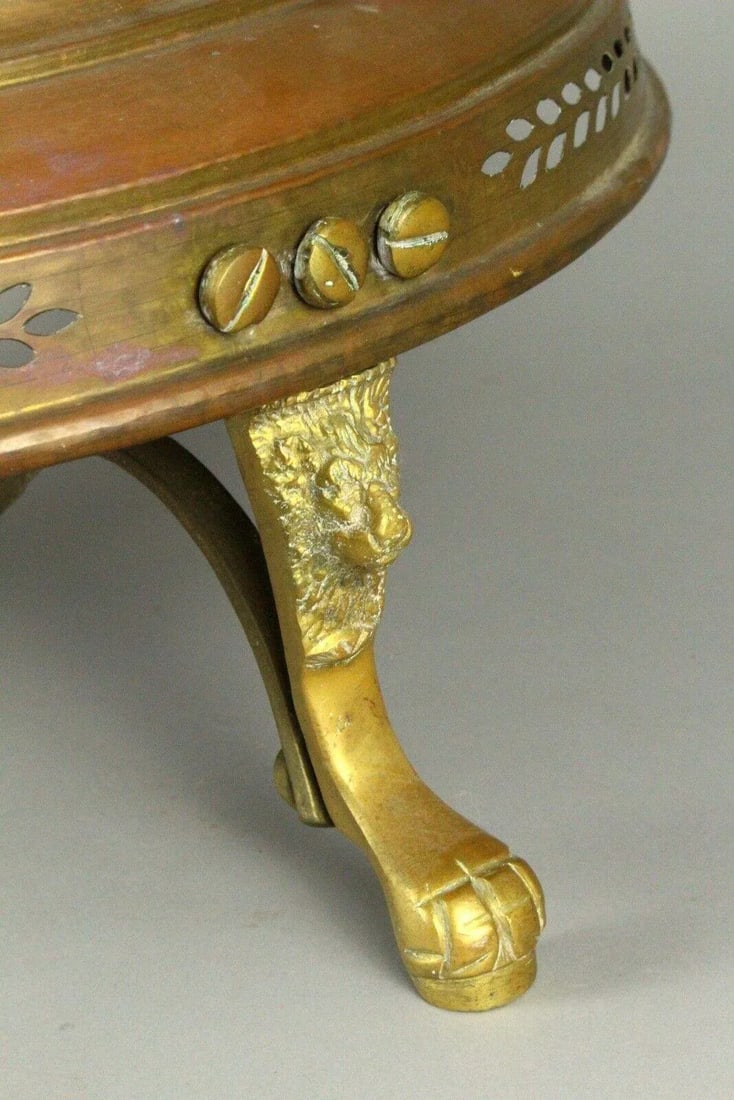 1800's Venetian Copper & Brass Bell Room Heater Brazier Fire Pit - 6
