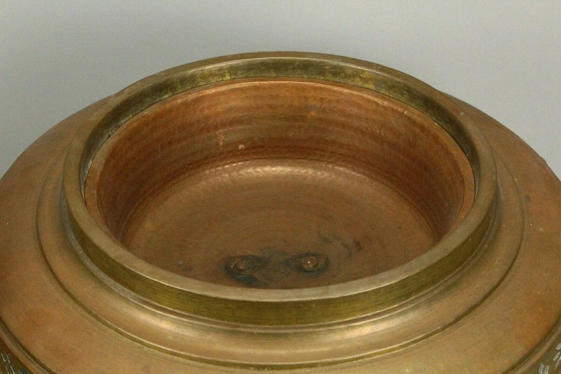 1800's Venetian Copper & Brass Bell Room Heater Brazier Fire Pit - 9