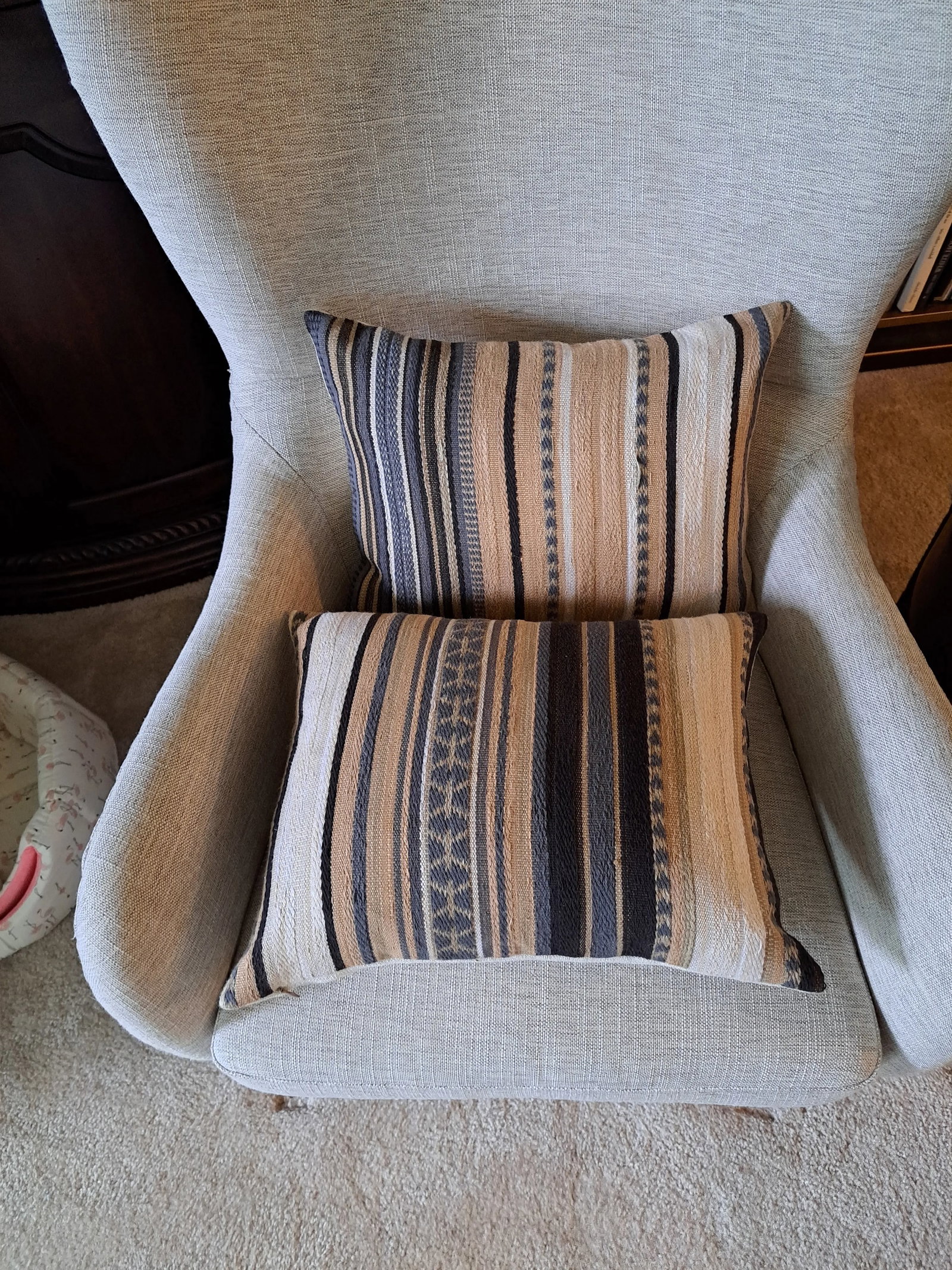 Serape Blanket Lumbar Pillows Kravet Couture Fabric Custom Made Contemporary Serape Blanket-Style Pi - 2